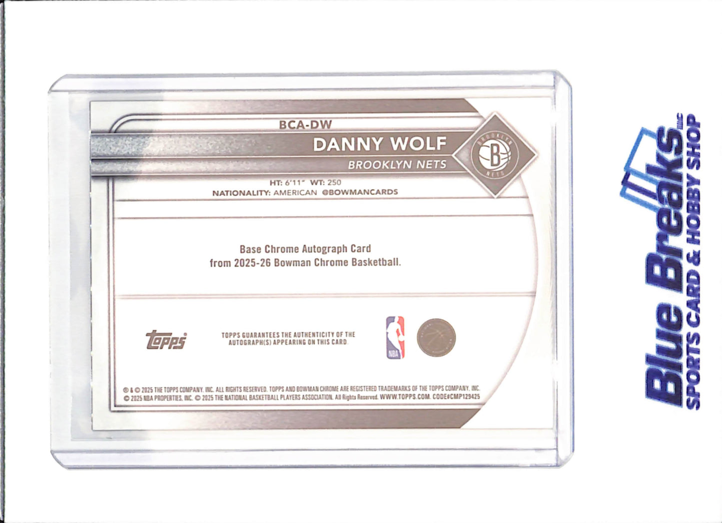 2025 Bowman Chrome - Danny Wolf - Red Geometric Autograph - RC - 4/5 - Brooklyn Nets - Basketball - #BCA-DW - drop