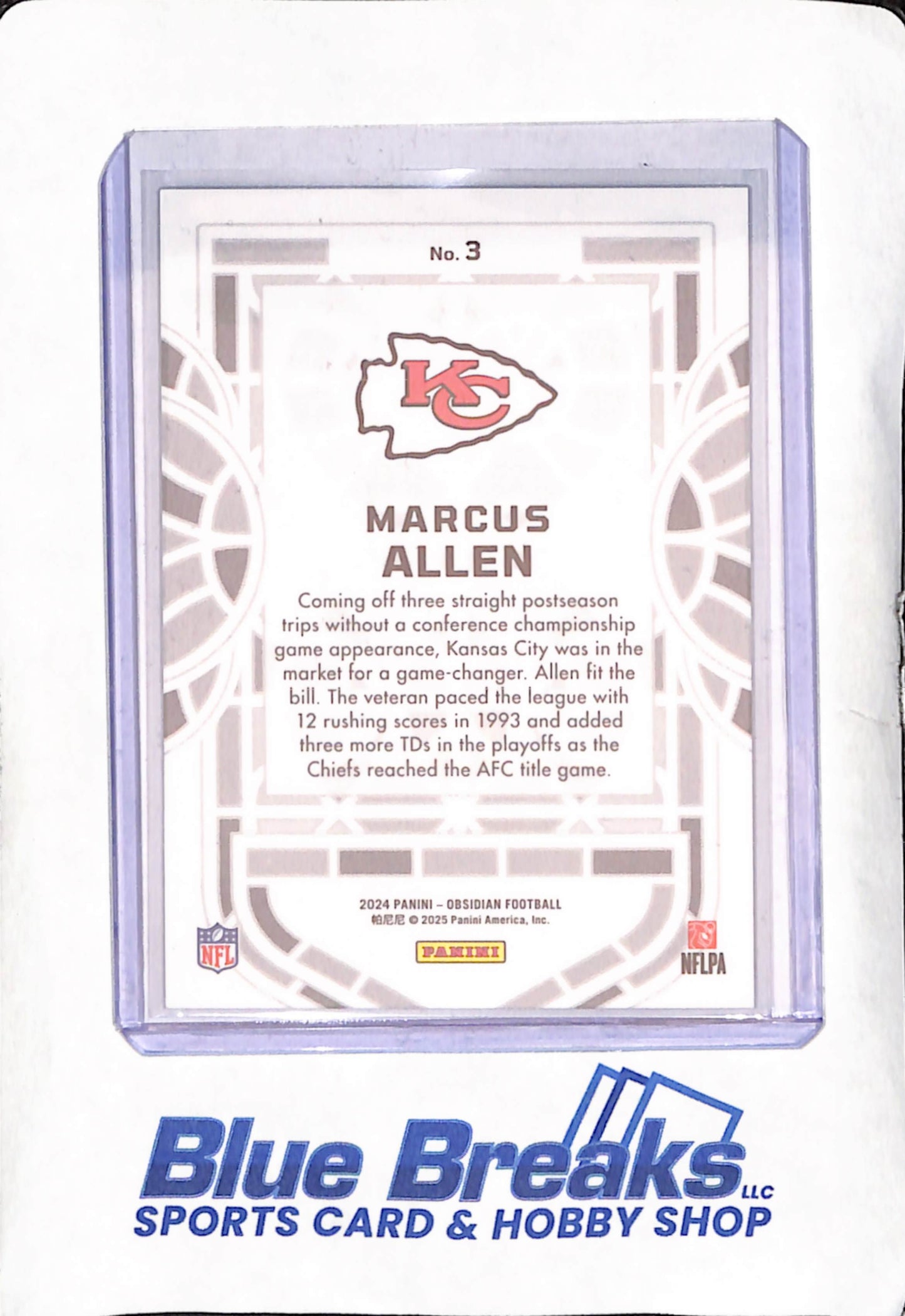 2024 Panini Obsidian - Marcus Allen - Kansas City Chiefs - Football - #3