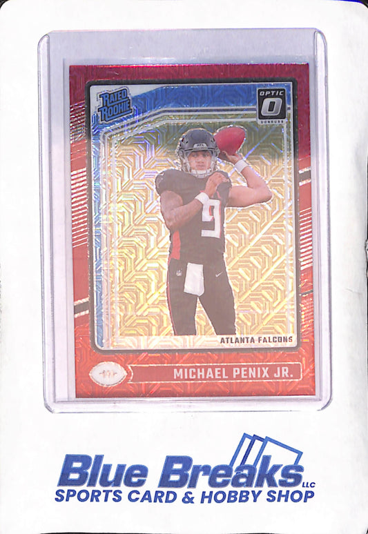 2024 Panini Donruss Optic - Michael Penix Jr - Red Mojo Prizm Rated Rookie - Atlanta Falcons - Football - #279