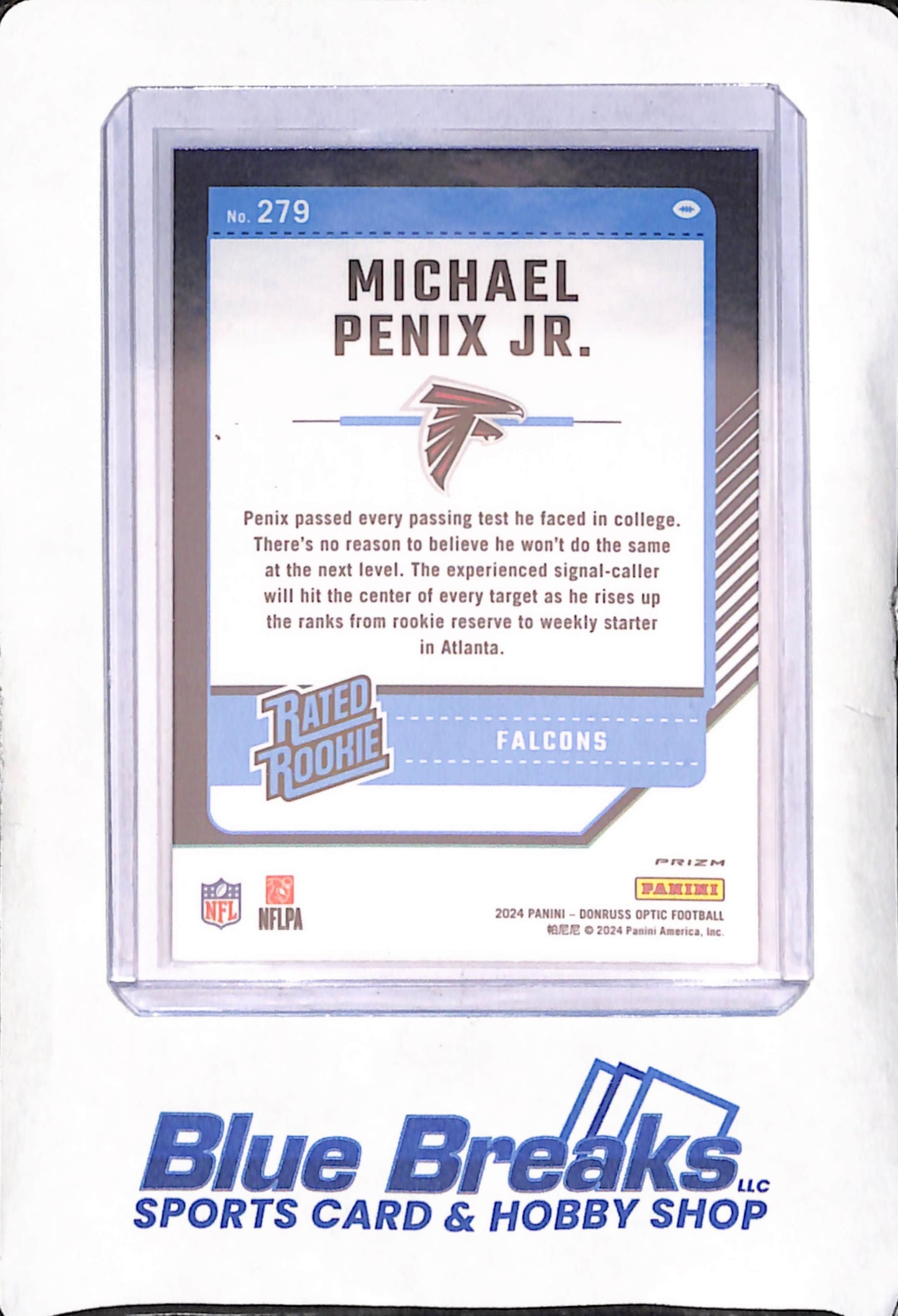 2024 Panini Donruss Optic - Michael Penix Jr - Red Mojo Prizm Rated Rookie - Atlanta Falcons - Football - #279