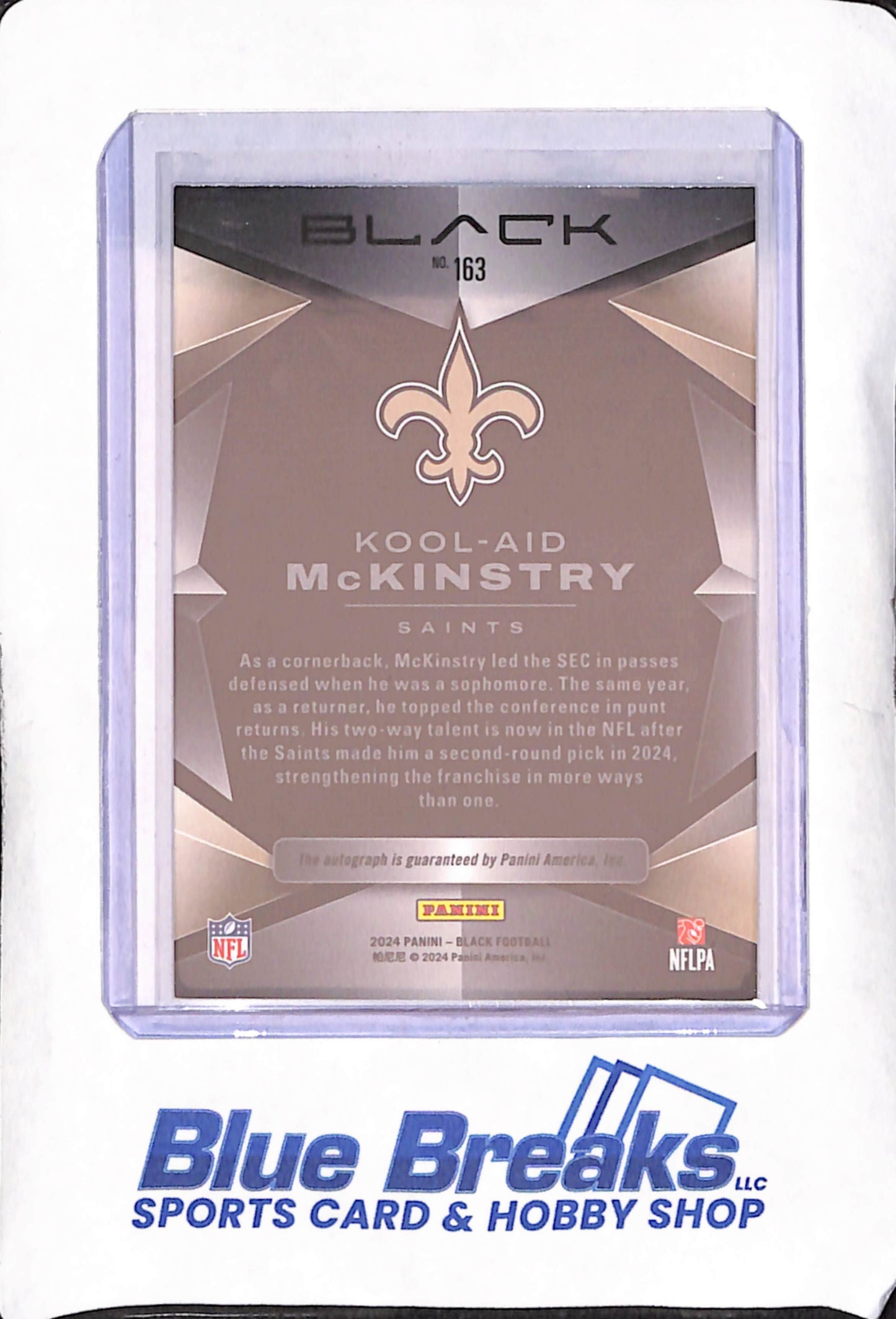 2024 Panini Black Football - Kool-Aid McKinstry - Autograph - 142/199 - New Orlean Saints - Football - #163