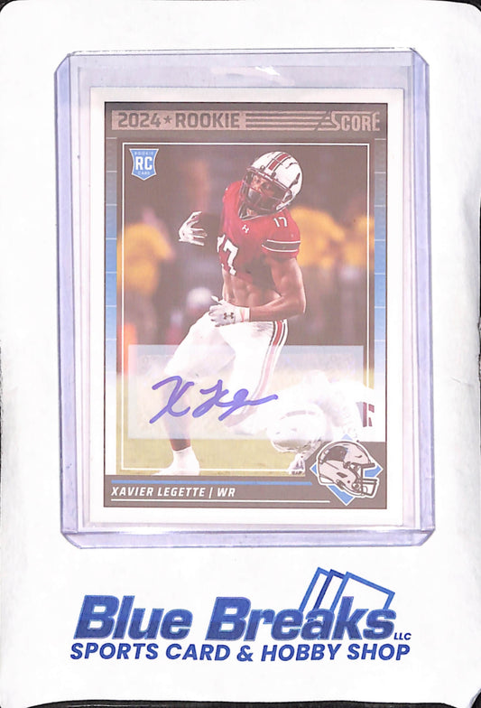 2024 Panini Score - Xavier Legette - Autograph - RC - Carolina Panthers - Football - #330
