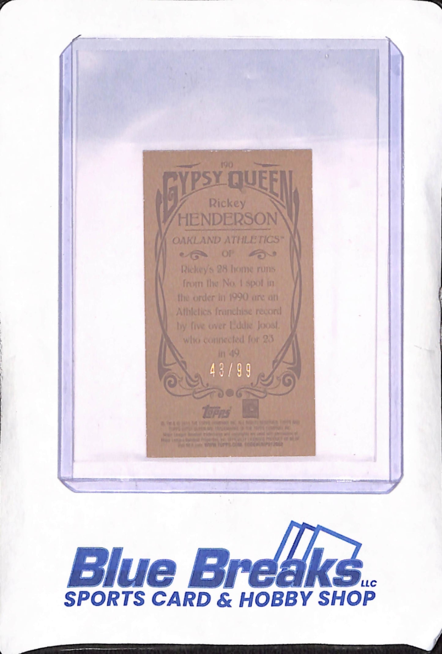 2015 Topps Gypsy Queen - Rickey Henderson - Mini - 43/99 - Oakland Athletics - Baseball - #190