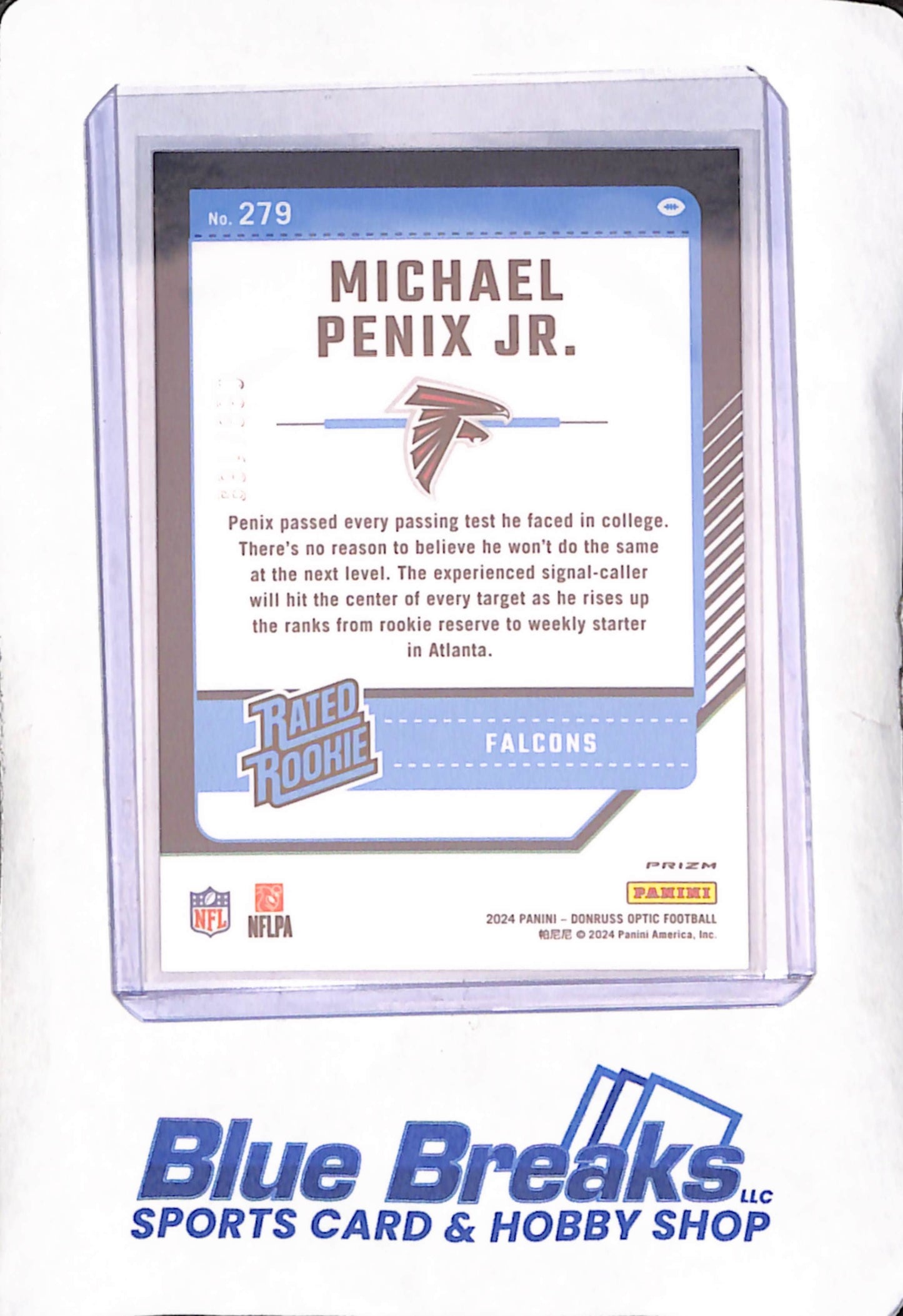 2024 Panini Donruss Optic - Michael Penix Jr - Blue Rated Rookie - 89/199 - Atlanta Falcons - #279
