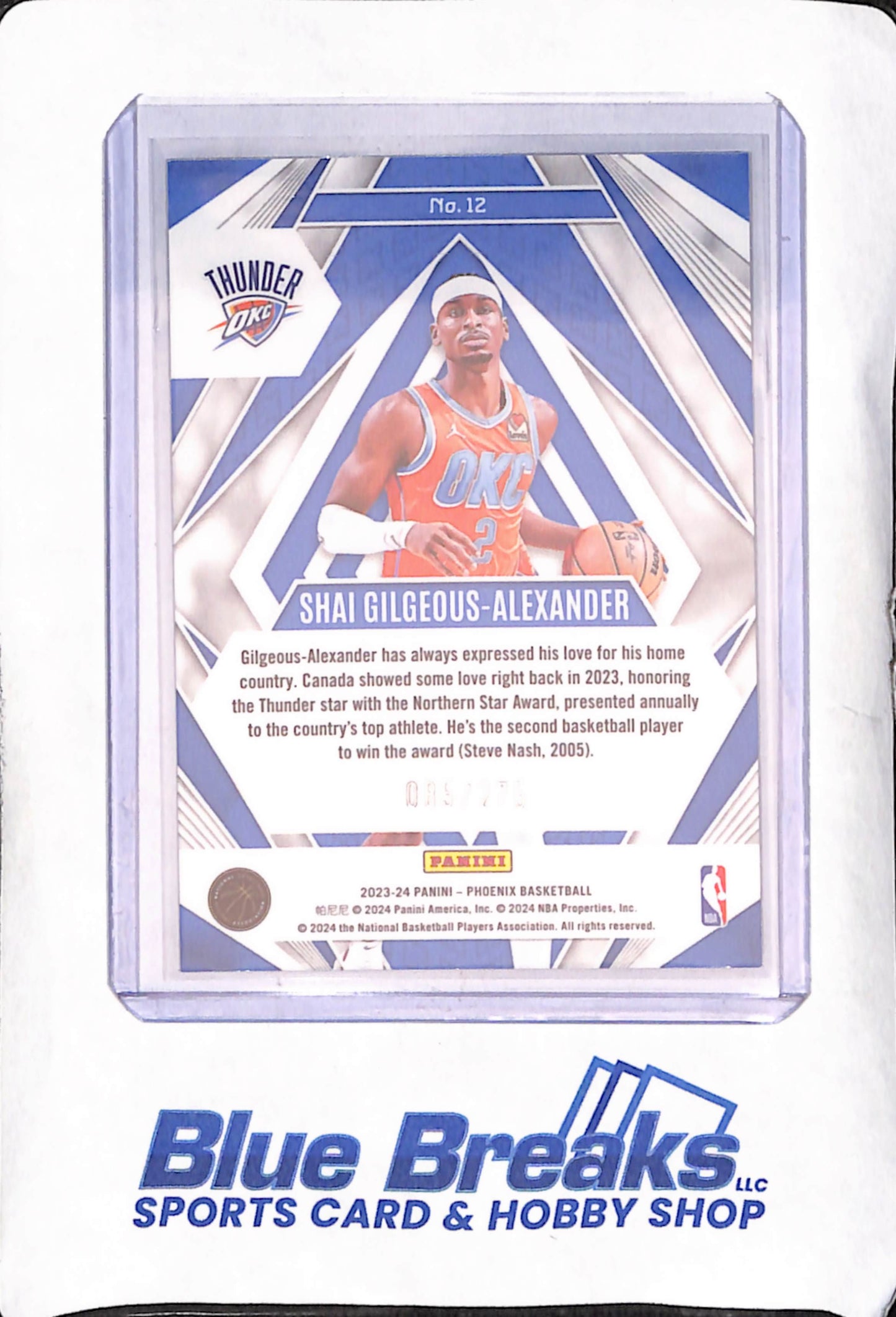 2034-24 Phoenix - Shai Gilgeous-Alexander - Paragon Blue Ice - 85/275 - Oklahoma City Thunder - Basketball - #12