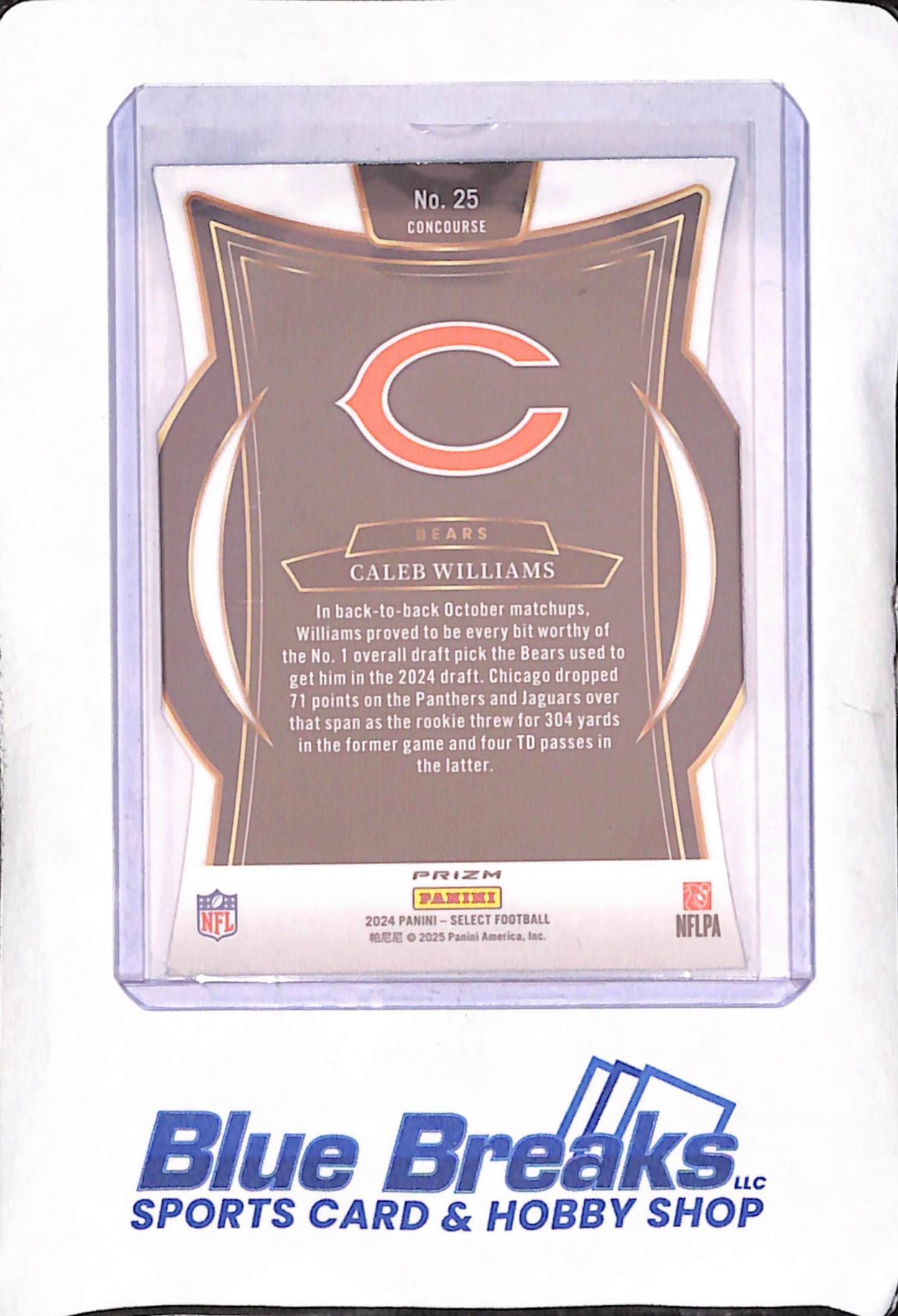 2024 Panini Select - Caleb Williams - RC Die-cut Concourse - Chicago Bears - Football - #25