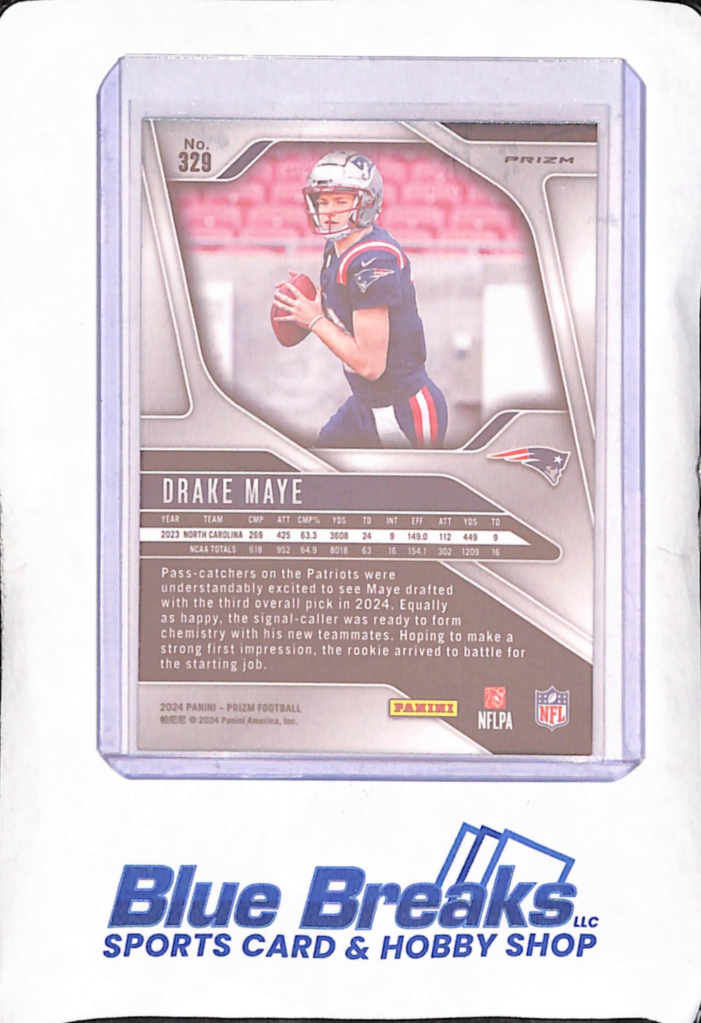 2024 Panini Prizm - Drake Maye - Orange Lazer Rookie - New England Patriots - Football - #329