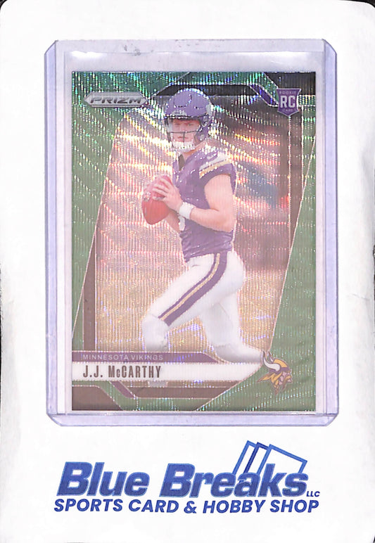 2024 Panini Prizm - JJ McCarthy - Green Wave Rookie - Minnesota Vikings - Football - #400