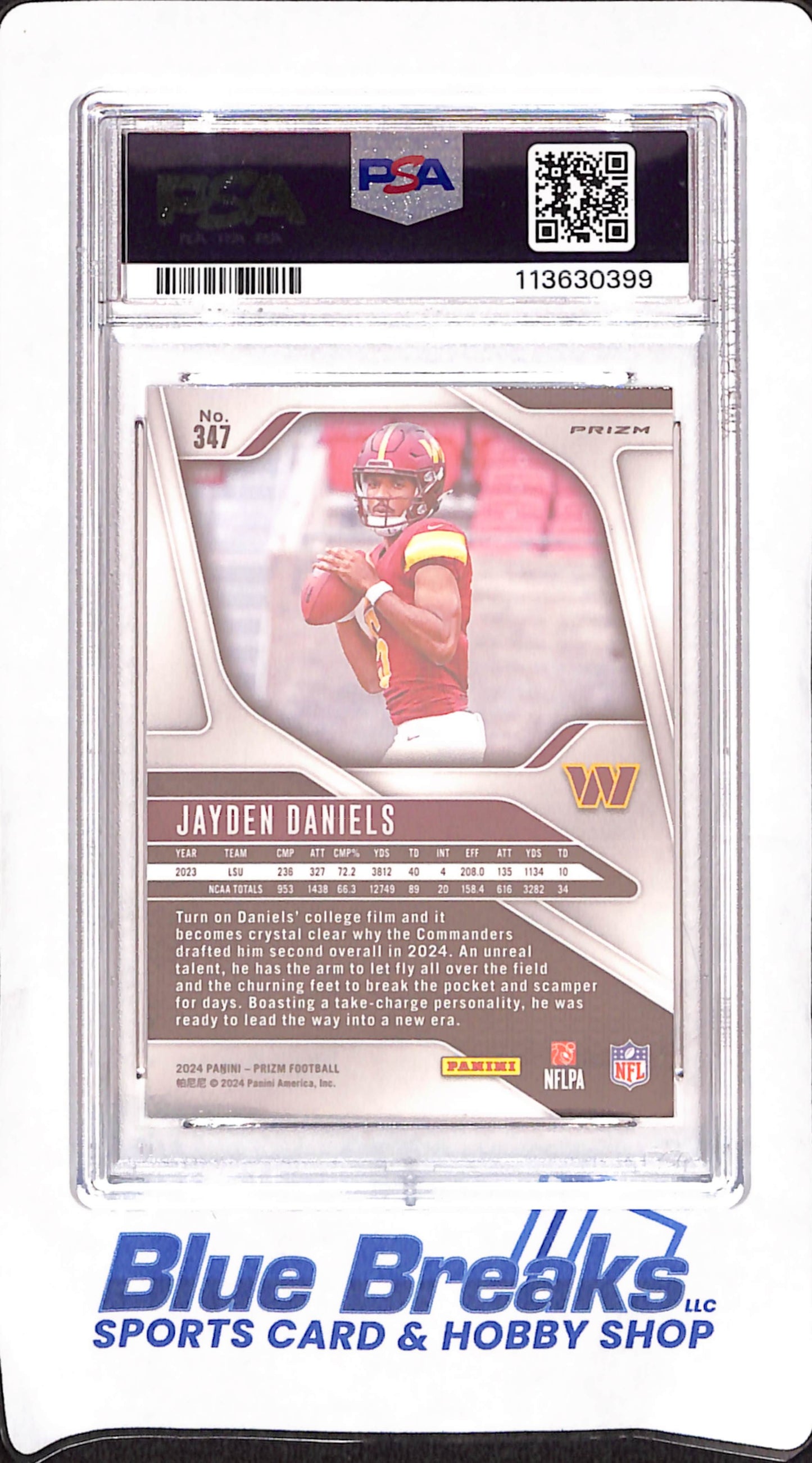 2024 Prizm - Jayden Daniels - Green Wave RC - Washington Commanders - Football - PSA Mint 9 - #347