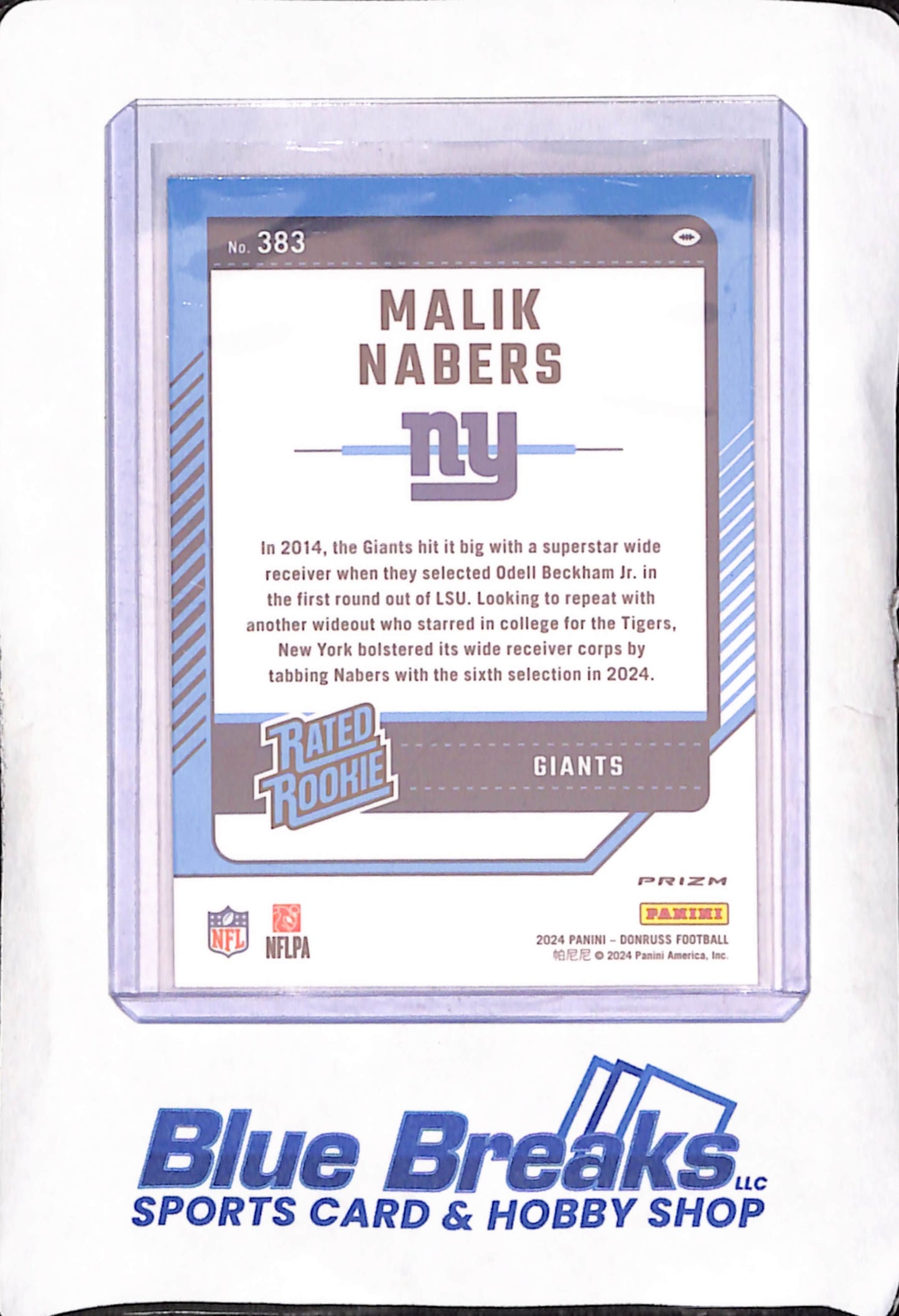 2024 Donruss Optic - Malik Nabers - Red Wave Rated Rookie - New York Giants - Football - #383