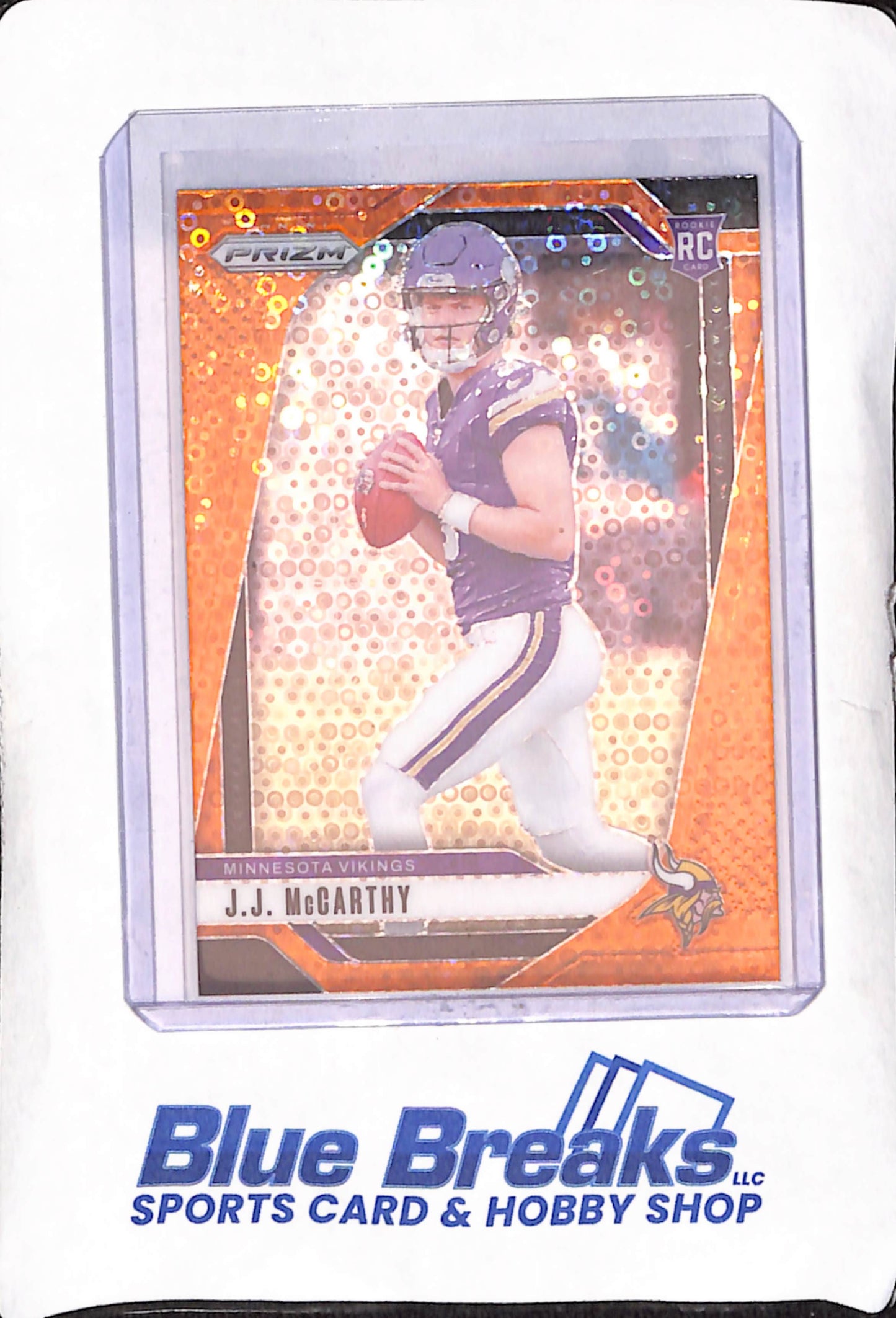 2024 Panini Prizm - JJ McCarthy - Orange Disco RC - Minnesota Vikings - Football - #400