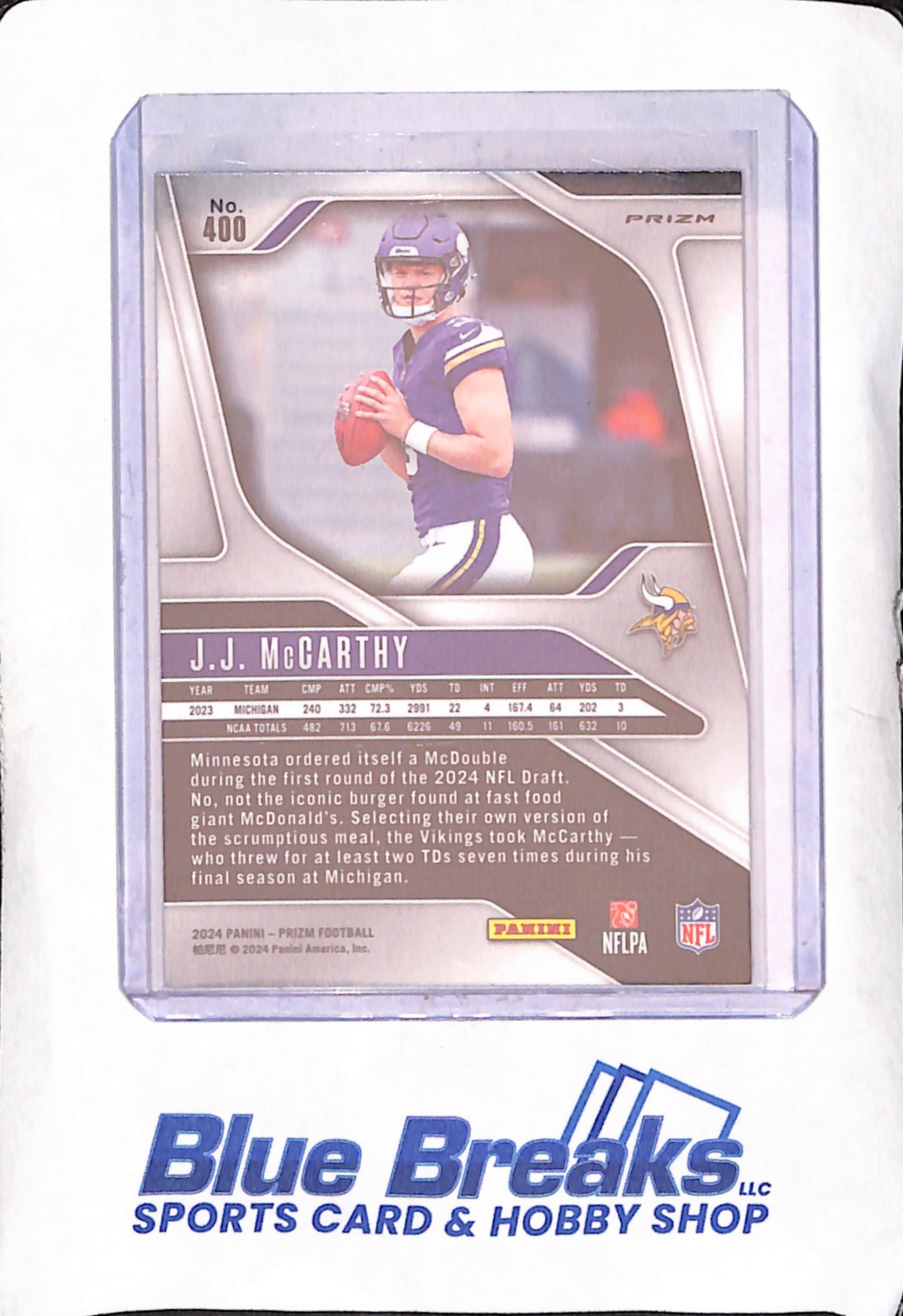 2024 Panini Prizm - JJ McCarthy - Orange Disco RC - Minnesota Vikings - Football - #400