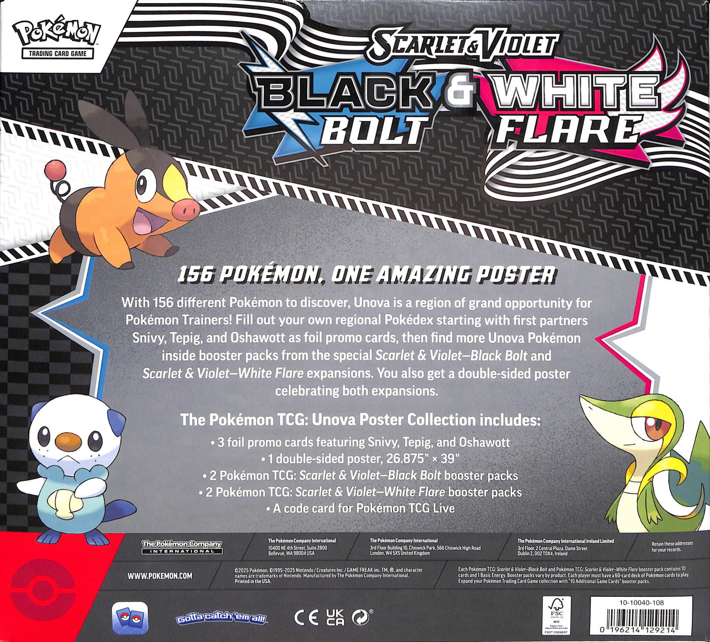 Pokemon - Scarlet & Violet: Black Bolt & White Flare Poster Collection - Sealed Wax