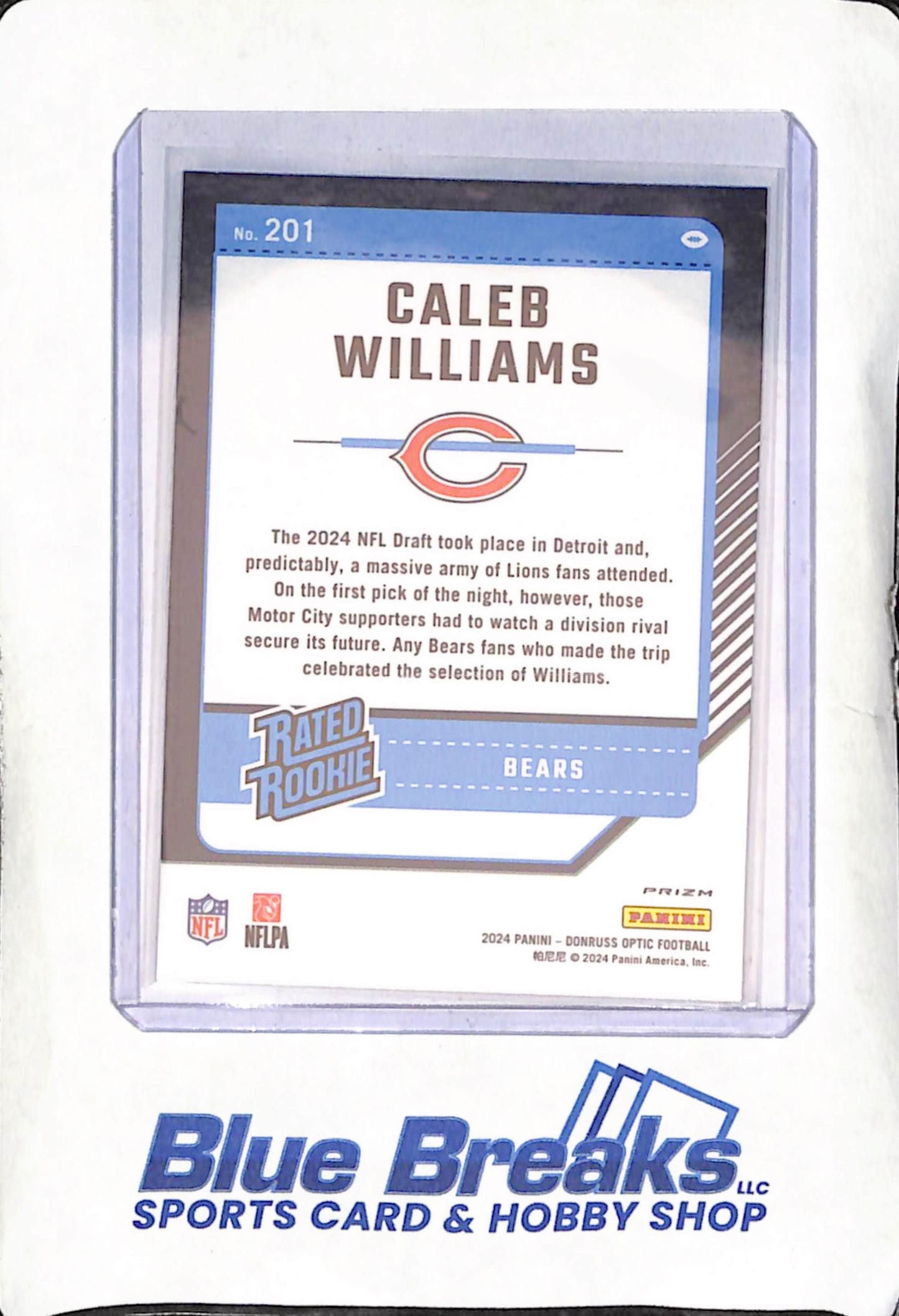 2024 Donruss Optic - Caleb Williams - Silver Holo Rated Rookie - Chicago Bears - Football - #201