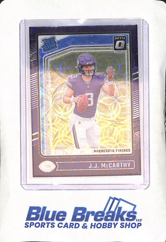 2024 Panini Donruss Optic - JJ McCarthy - Purple Scope Rated Rookie - Minnesota Vikings - Football - #235