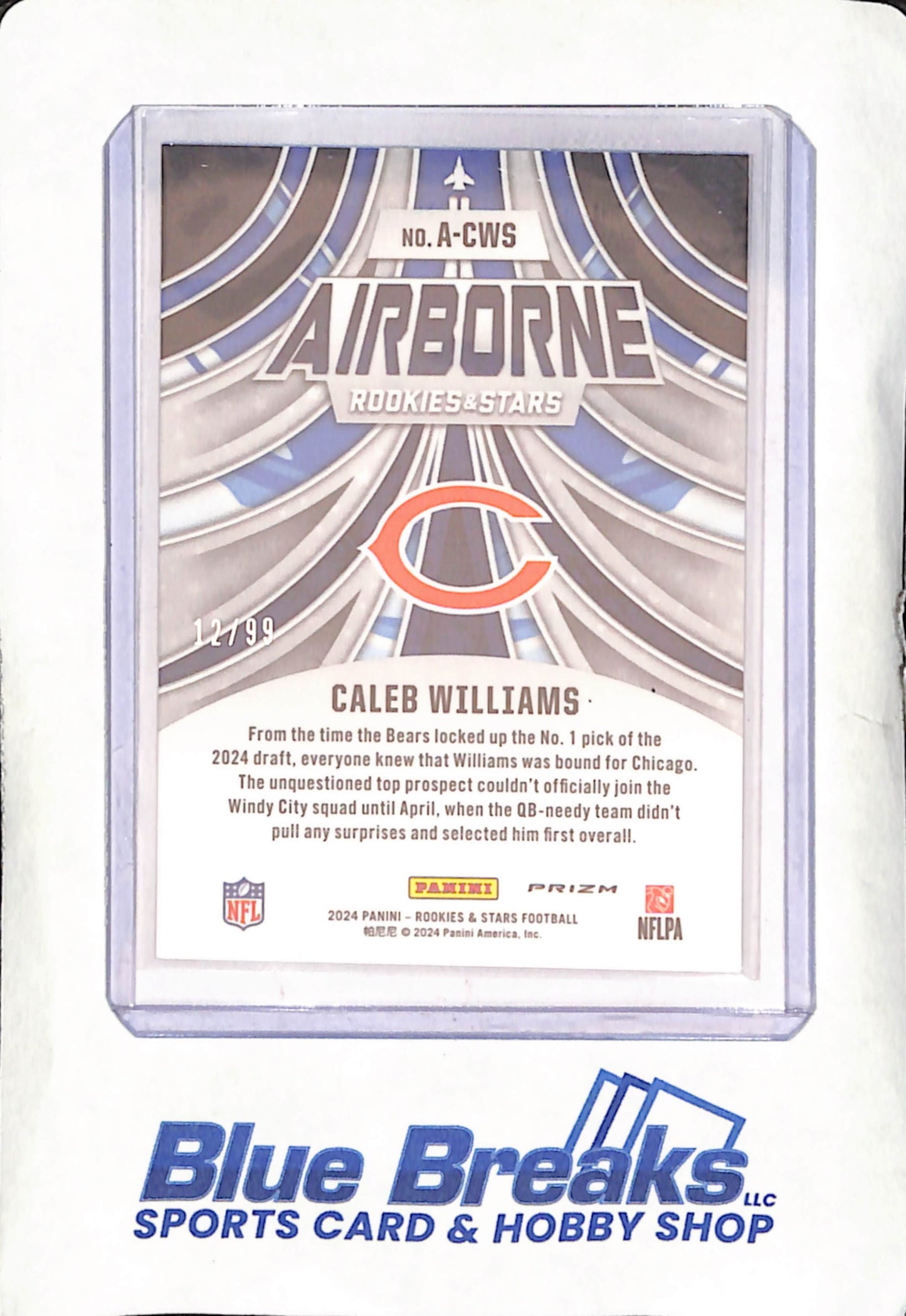 2024 Panini Rookies & Stars - Caleb Williams - Airborne - 12/99 - Chicago Bears - Football - #A-CWS