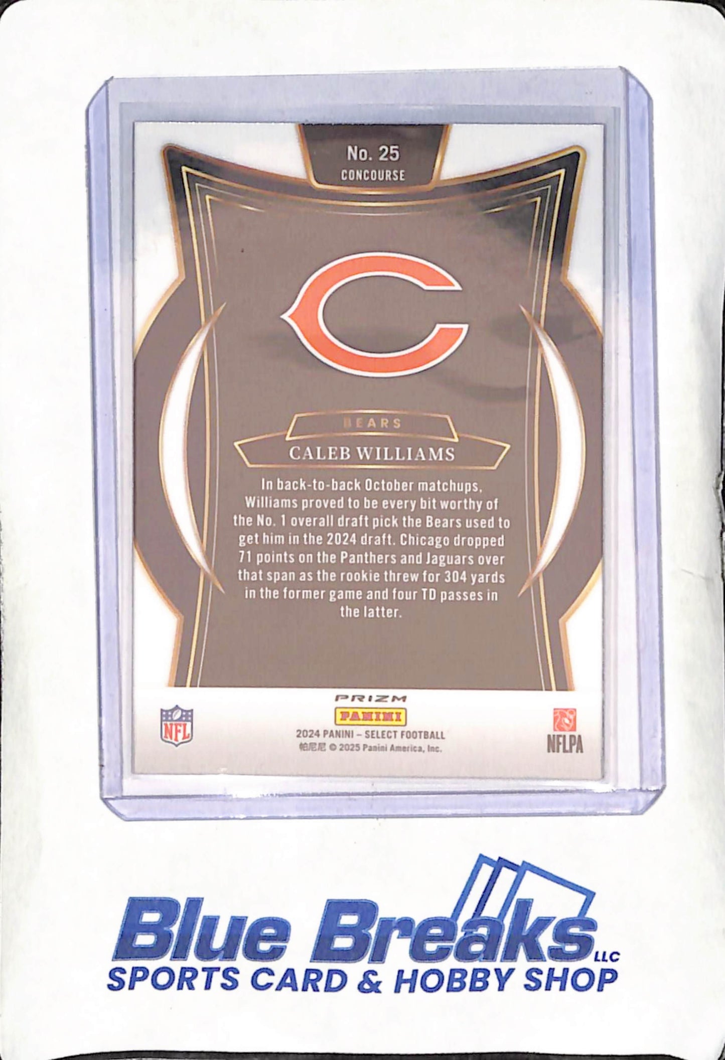 2024 Panini Select - Caleb Williams - Red, White & Blue Concourse - RC - Chicago Bears - Football - #25