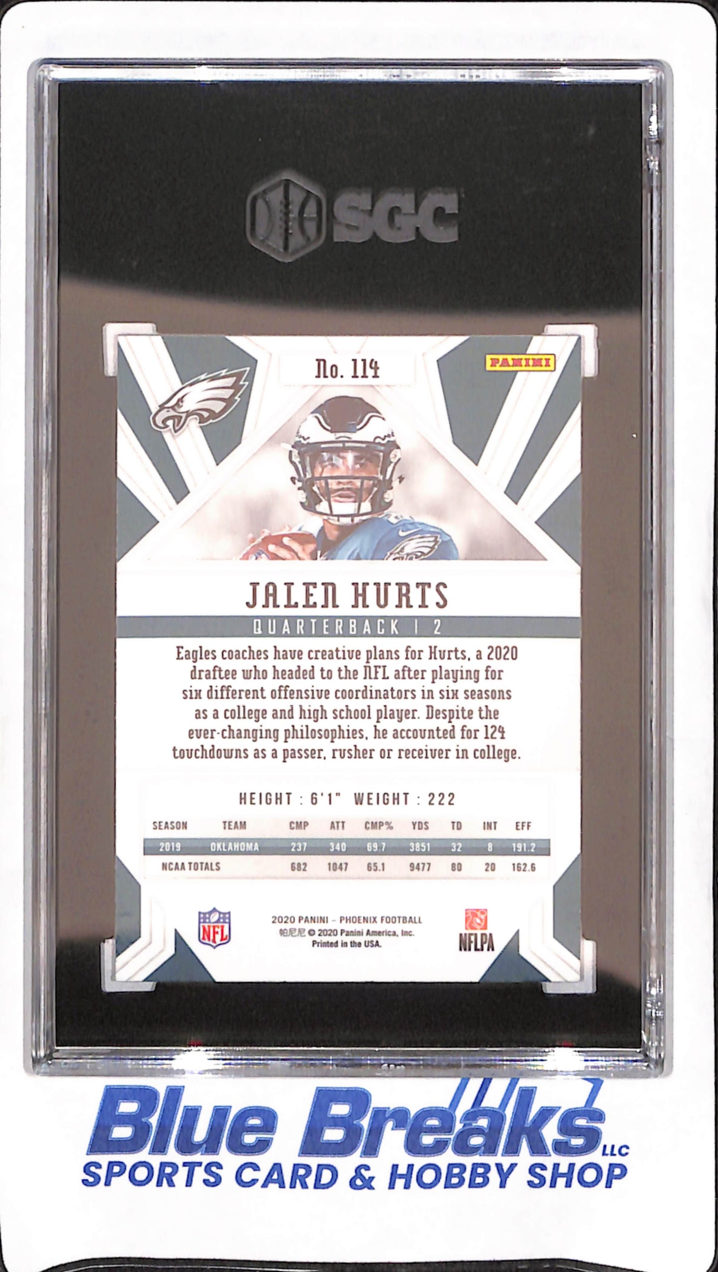 2020 Panini Phoenix - Jalen Hurts - Fire Burst - Philadelphia Eagles - Football - SGC 9.5 - #114