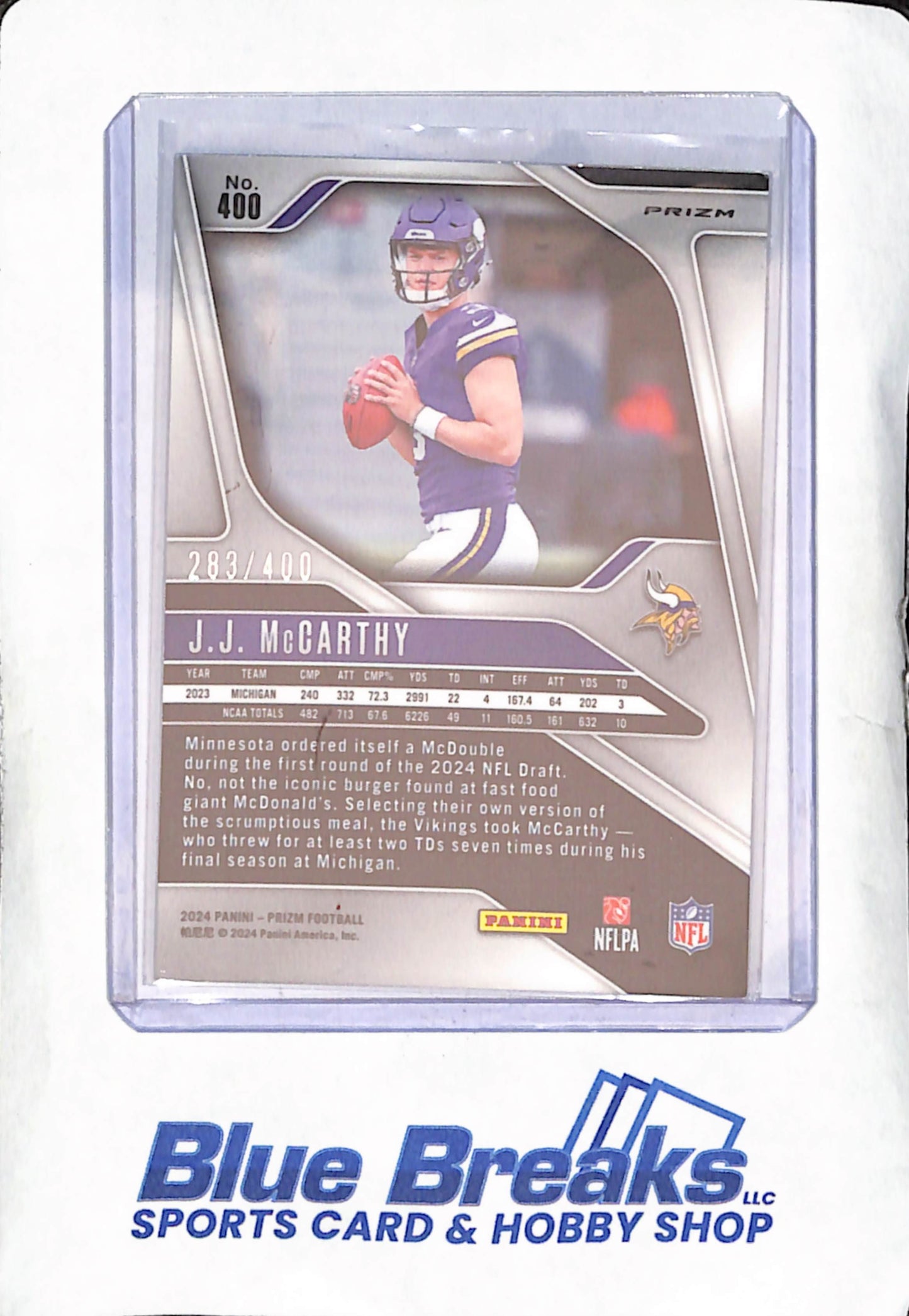2024 Panini Prizm - JJ McCarthy - Pandora - RC - 283/400 - Minnesota Vikings - Football - #400
