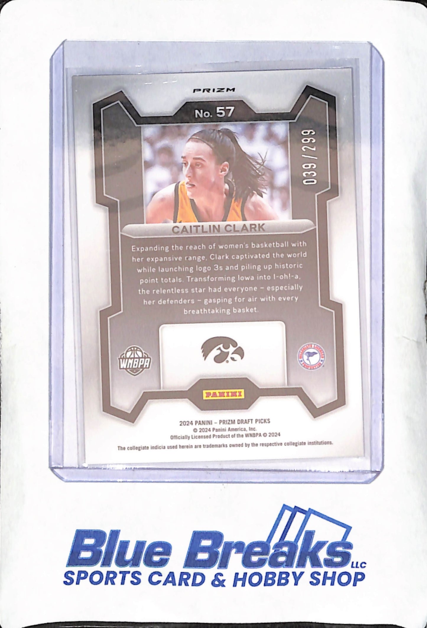 2024 Panini Prizm Draft Picks - Caitlin Clark - Red Pulsar RC - Iowa Hawkeyes - Basketball - RC - 39/299 - #57