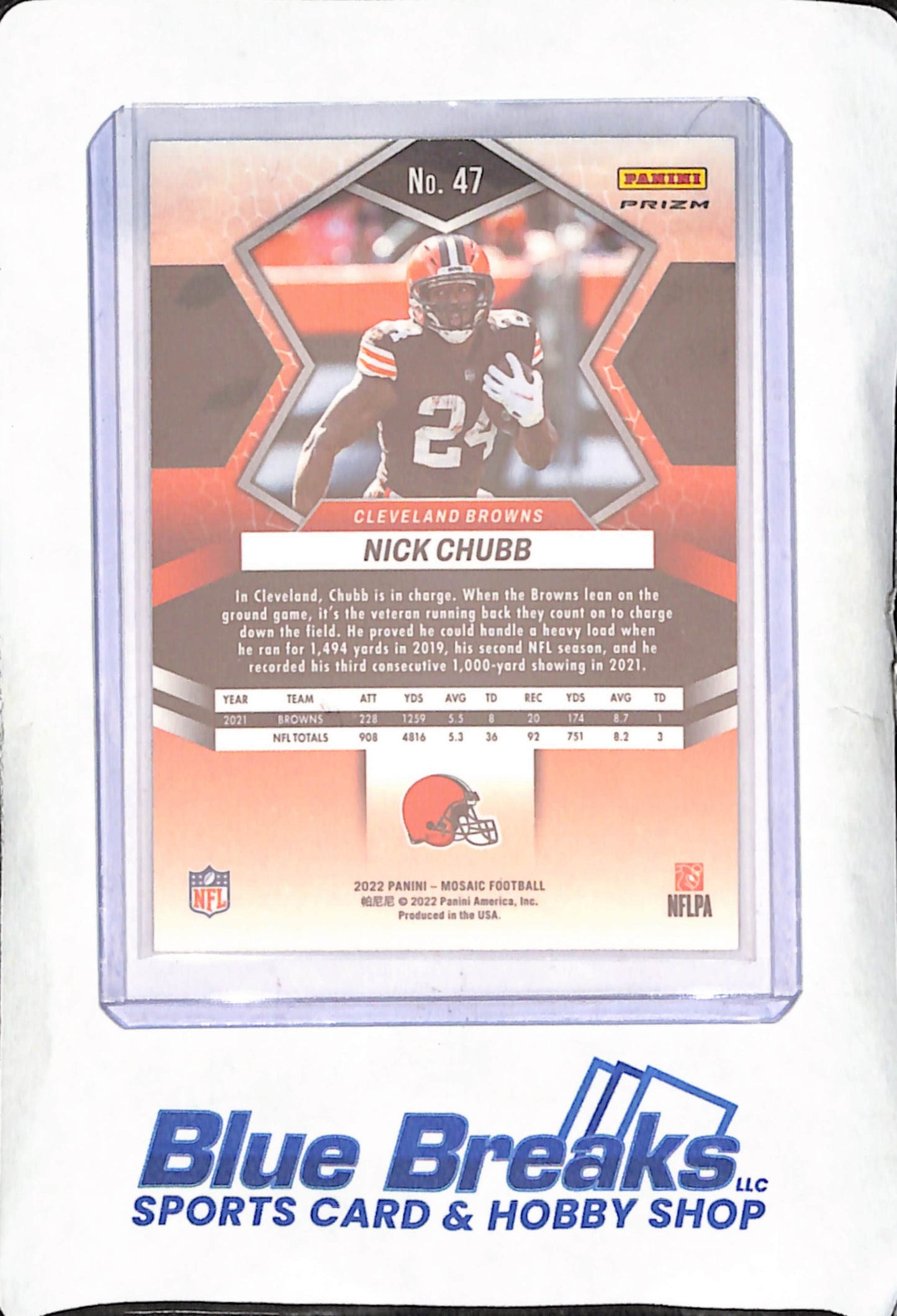 2022 Panini Mosaic - Nick Chubb - Red Sparkle - Cleveland Browns - Football - #47