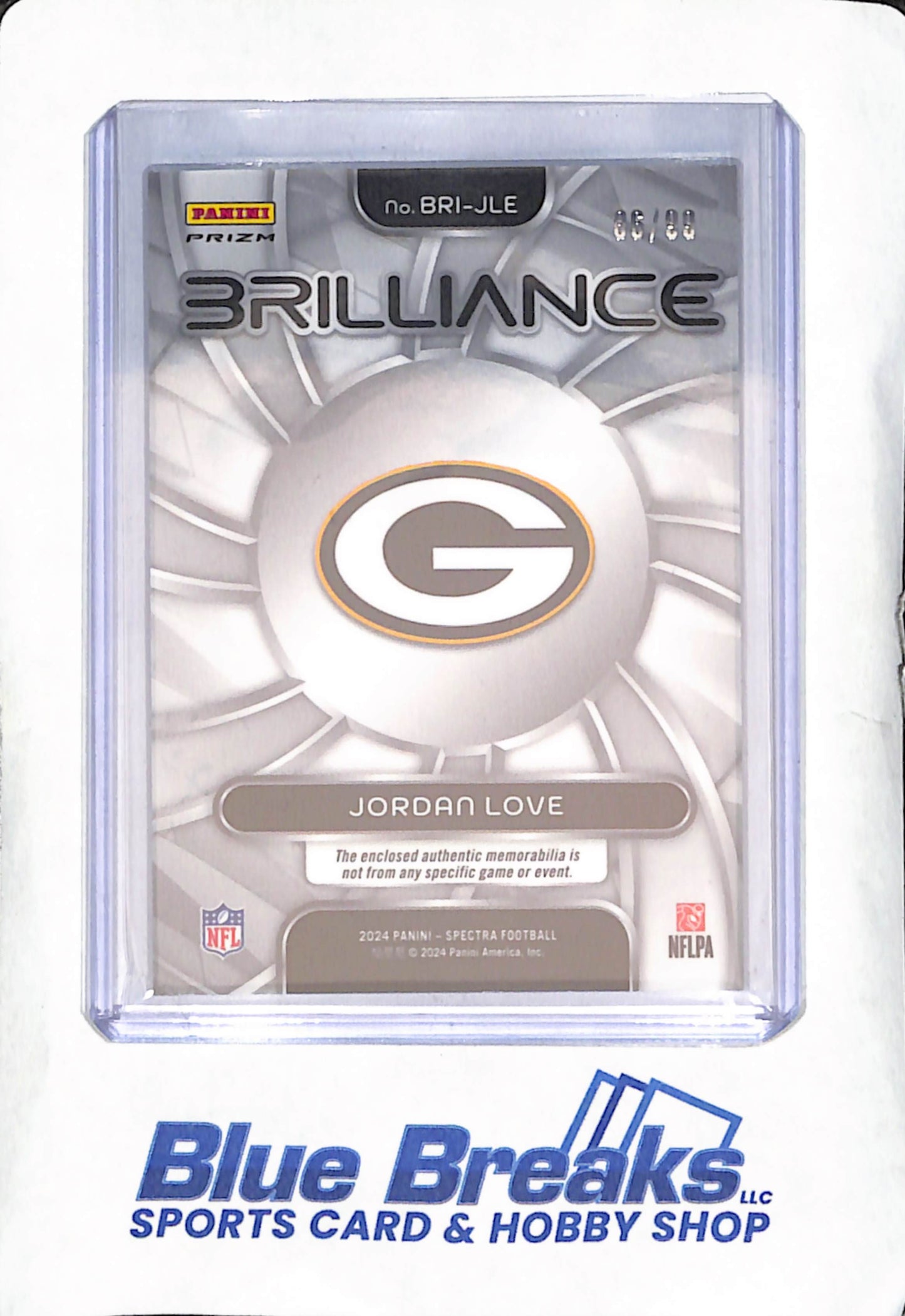 2024 Panini Spectra - Jordan Love - Brilliance Relic - Green Bay Packers - Football - 86/99