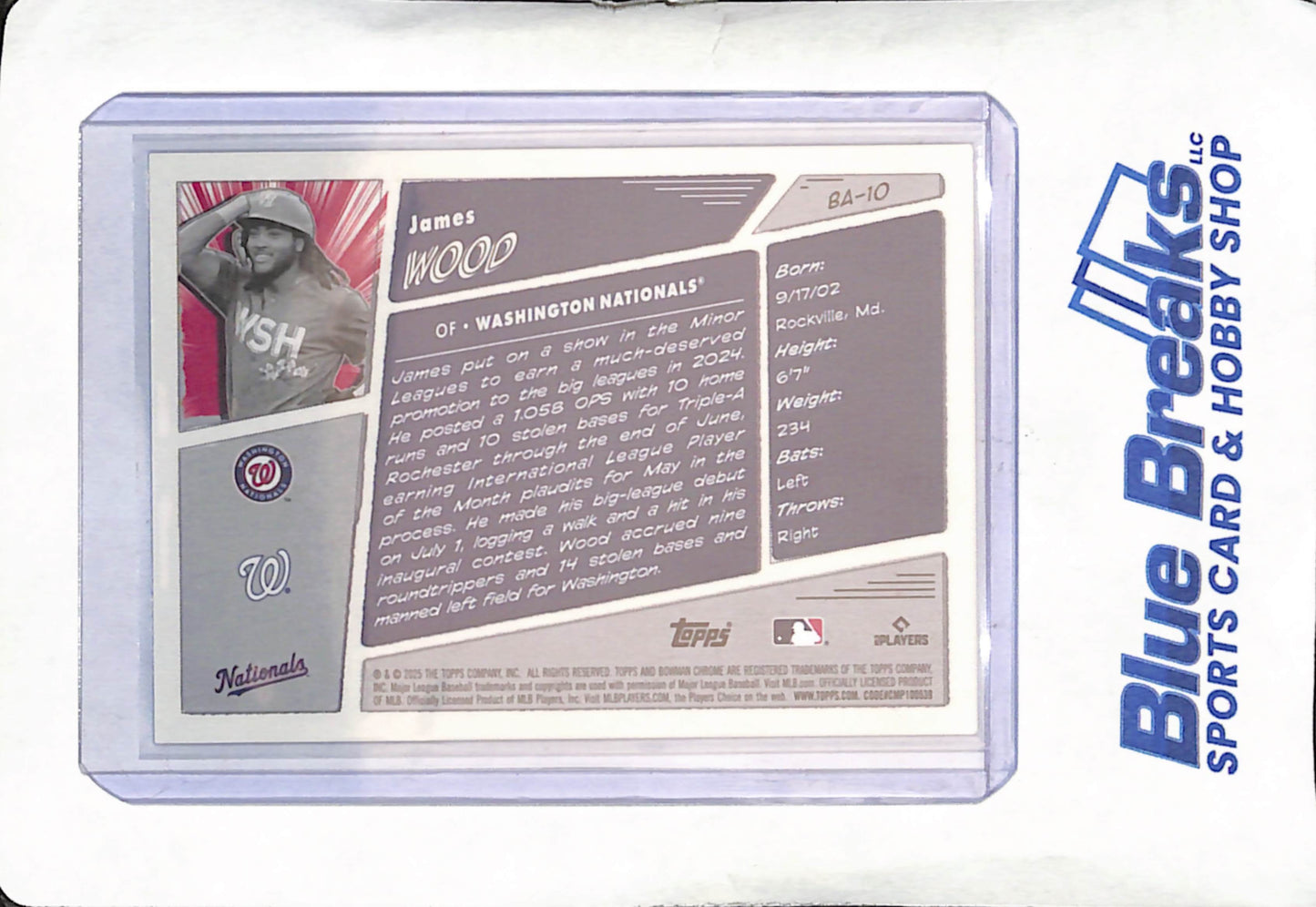 2025 Bowman Chrome - James Wood - RC Anime - Washington Nationals - Baseball - #BA-10