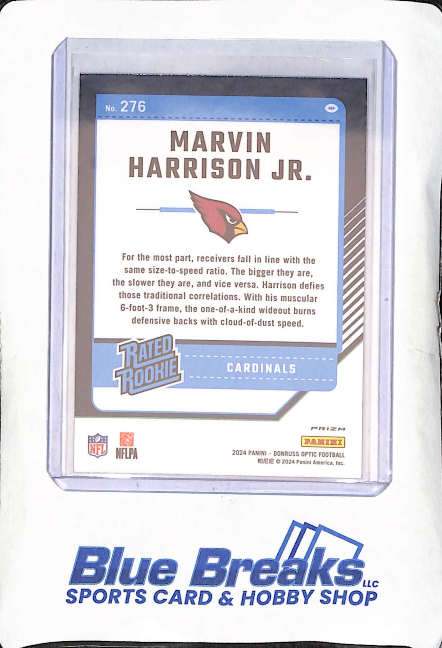 2024 Panini Donruss Optic - Rated Rookie - Silver Holo - Marvin Harrison Jr - RC - #276 - football - Cardinals