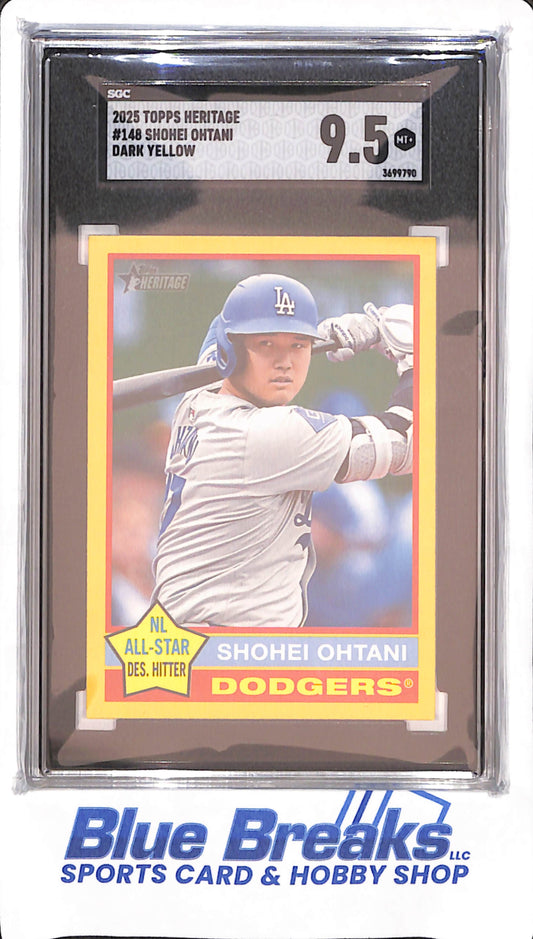 2025 Topps Heritage - Shohei Ohtani - Dark Yellow - Los Angeles Dodgers - SGC 9.5 - Baseball - #148