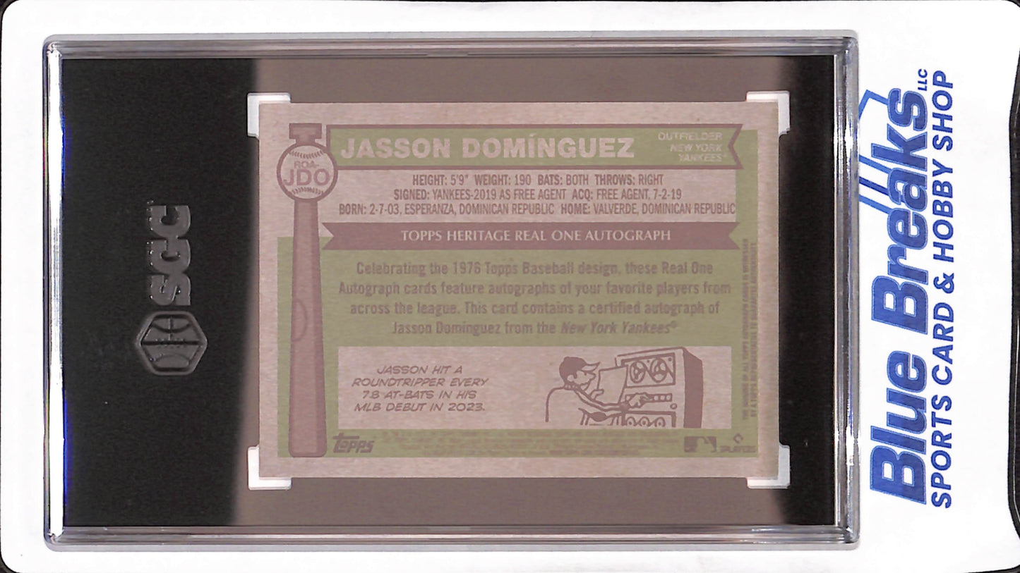 2025 Topps Heritage - Jasson Dominguez - Autograph - New York Yankees - Baseball - SGC 9.5 - #ROA-JDO