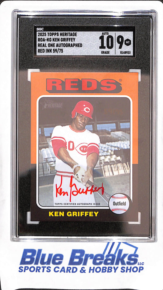 2025 Topps Heritage - Ken Griffey - Red Ink Autograph - 59/75 - Cincinnati Reds - Baseball - SGC 10/9 - #ROA-KG