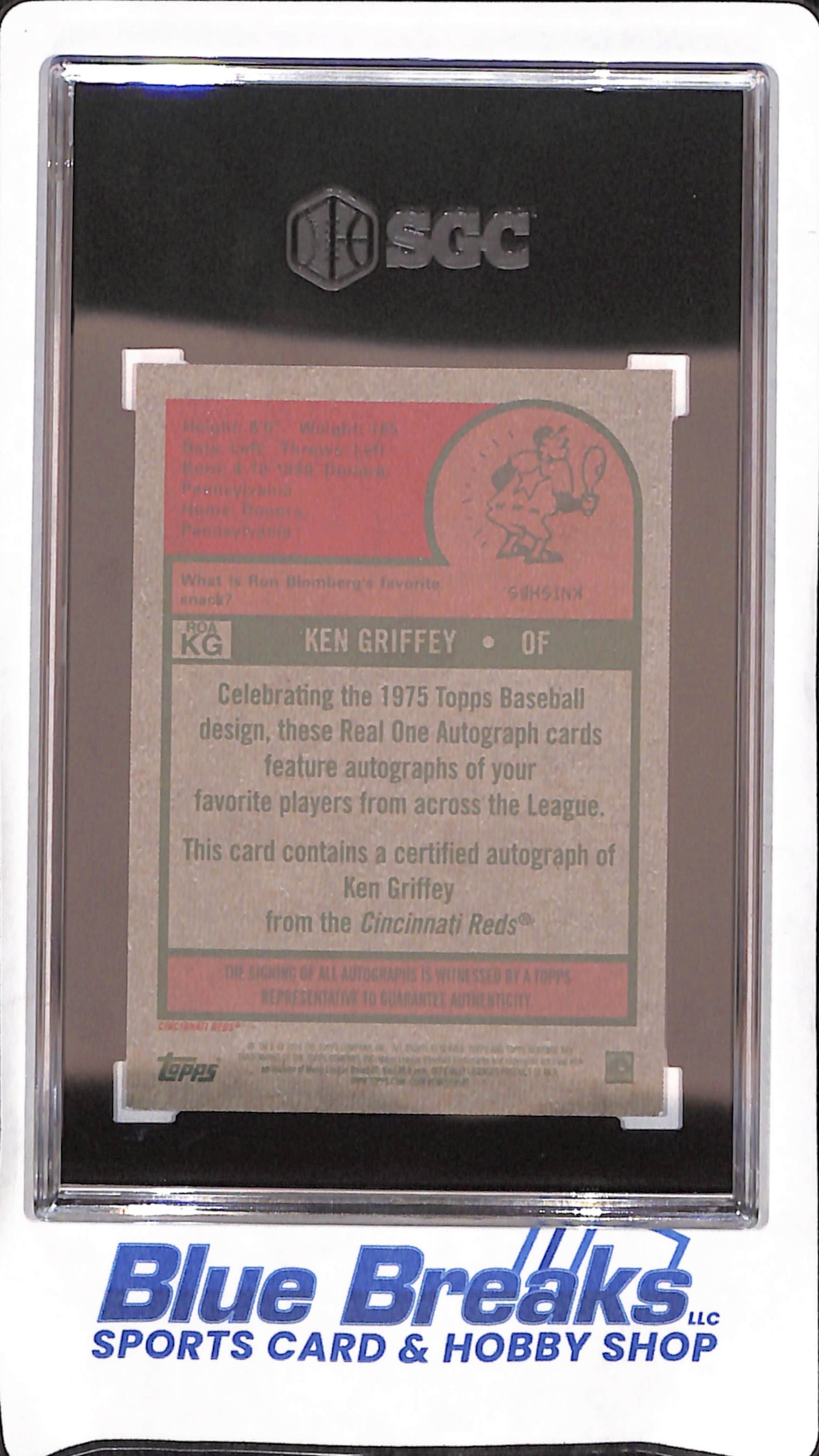 2025 Topps Heritage - Ken Griffey - Red Ink Autograph - 59/75 - Cincinnati Reds - Baseball - SGC 10/9 - #ROA-KG