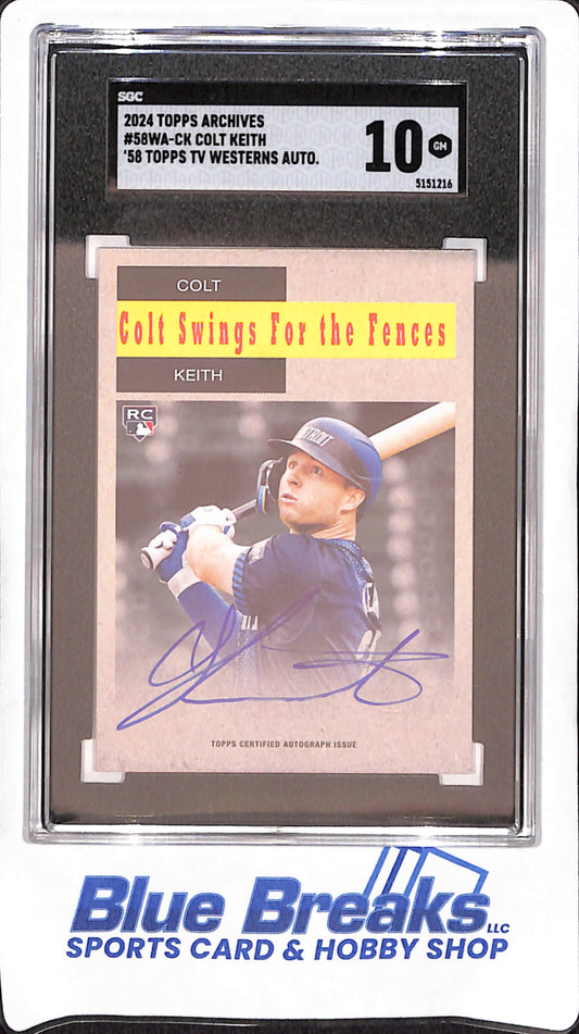 2024 Topps Archives - Colt Keith - '58 Topps TV Westerns Autograph RC - Detroit Tigers - Baseball - SGC 10 - #58WA-CK