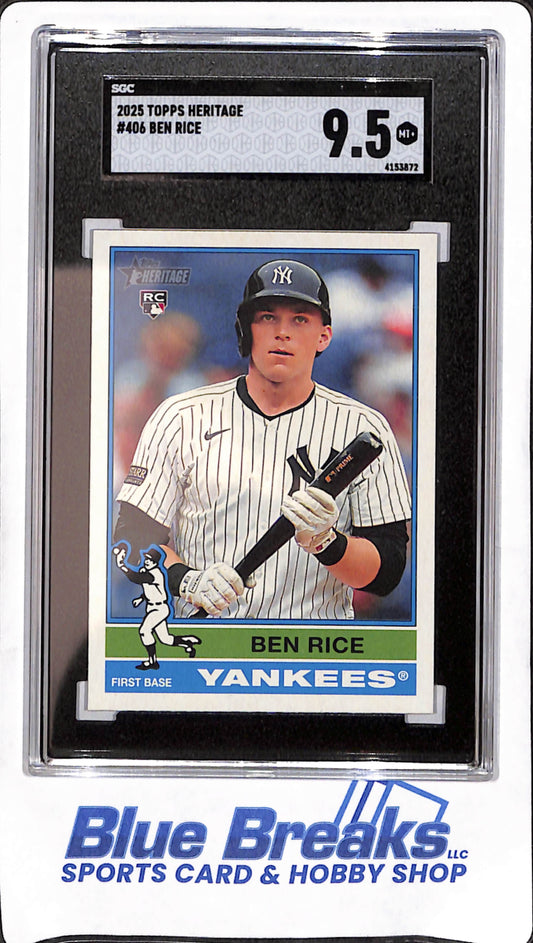 2025 Topps Heritage - Ben Rice - RC - New York Yankees - Baseball - SGC 9.5 - #406