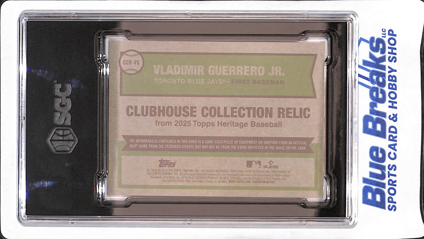 2025 Topps Heritage - Vladimir Guerrero Jr - Gold Clubhouse Collection Relic - 45/99 - Toronto Blue Jays - Baseball - SGC 9 - #CCR-VG
