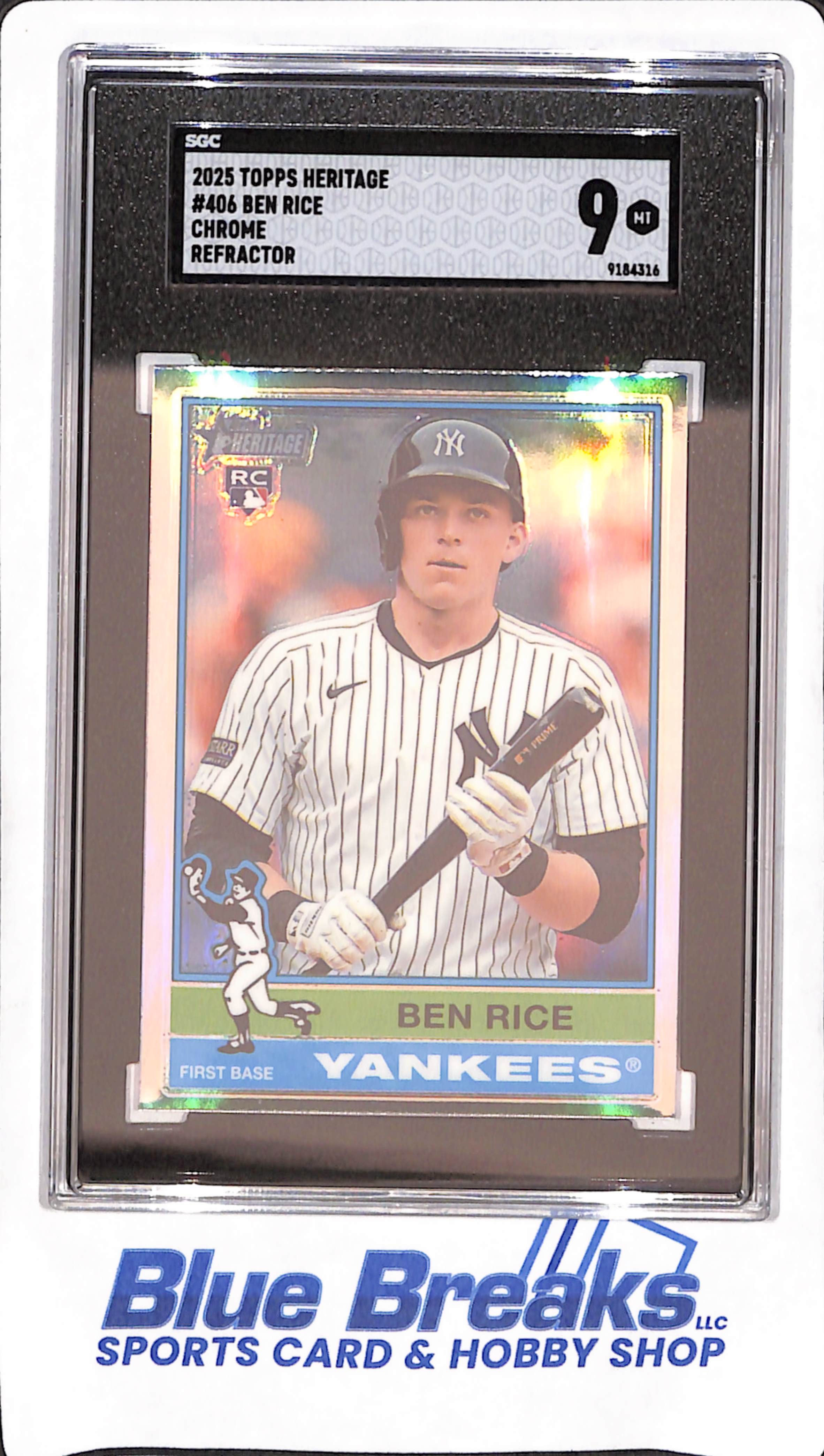 2025 Topps Heritage - Ben Rice - Chrome Refractor RC - New York