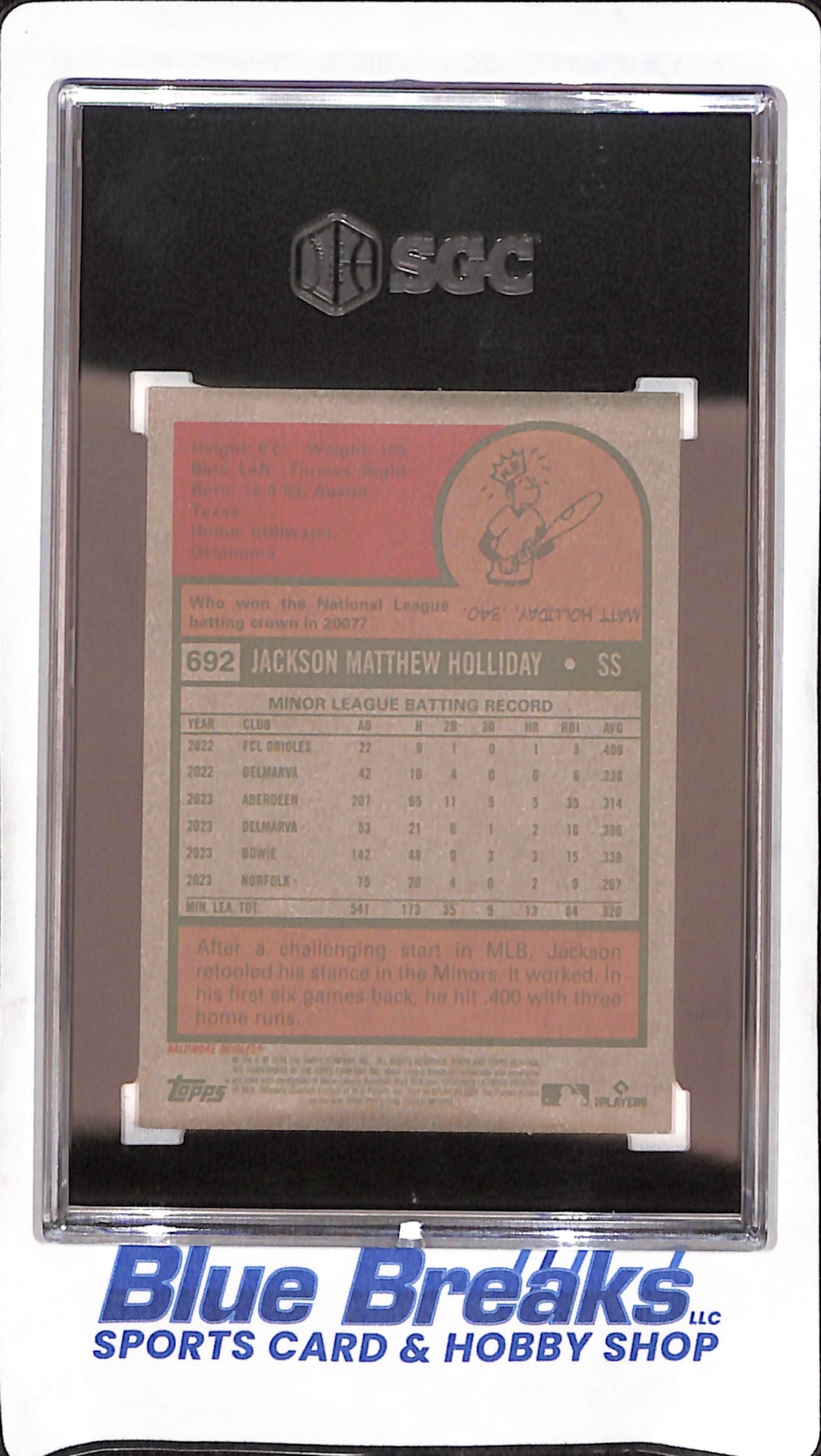 2024 Topps Heritage - Jackson Holliday - Team Nam/City Name Swap RC - Baltimore Orioles - Baseball - SGC 9.5 - #692
