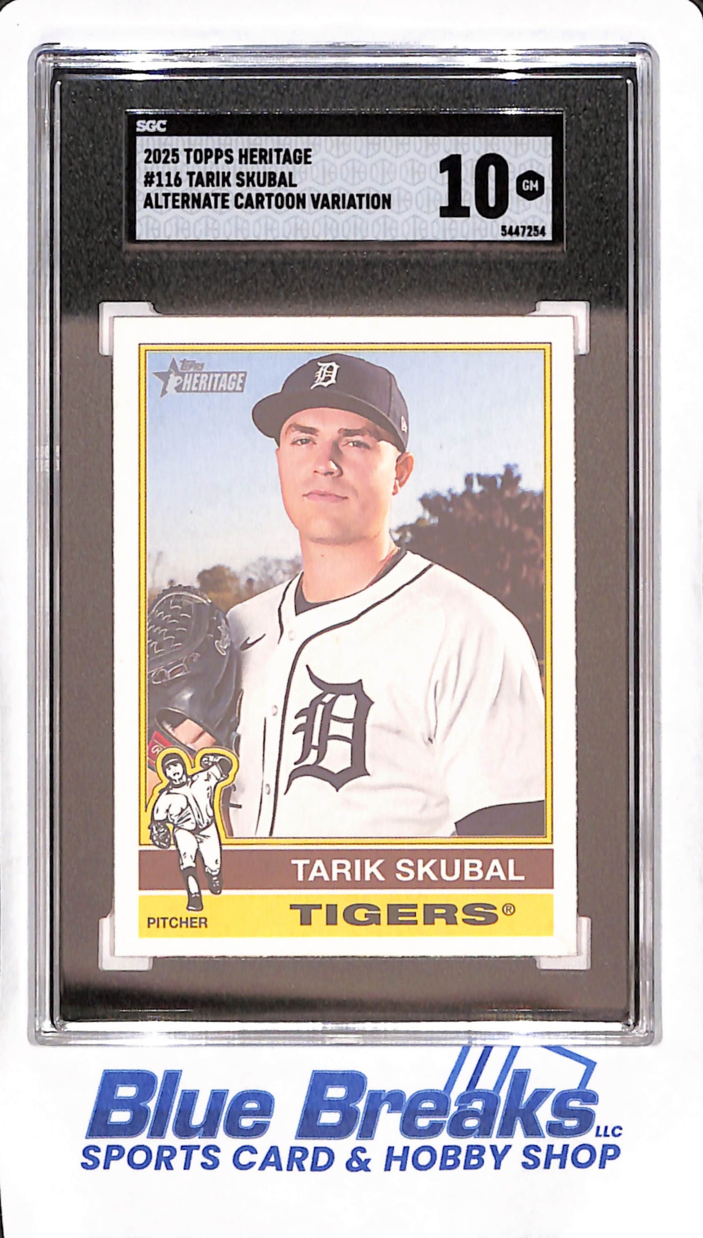 2025 Topps Heritage - Tarik Skubal - Alternate Cartoon Variation - Detroit Tigers - Baseball - SGC 10 - #116