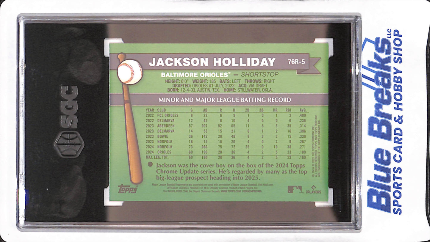 2025 Topps Heritage - Jackson Holliday - '76 Redefined Holographic - Baltimore Orioles - Baseball - SGC 10 - #76R-5