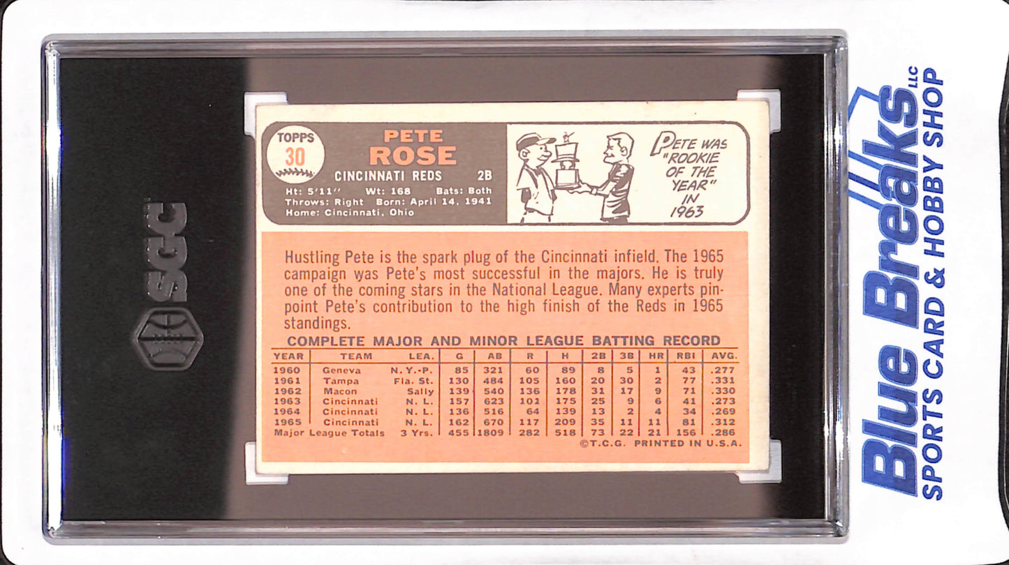 1966 Topps - Pete Rose - Cincinnati Reds - Baseball - SGC 2.5 - #30