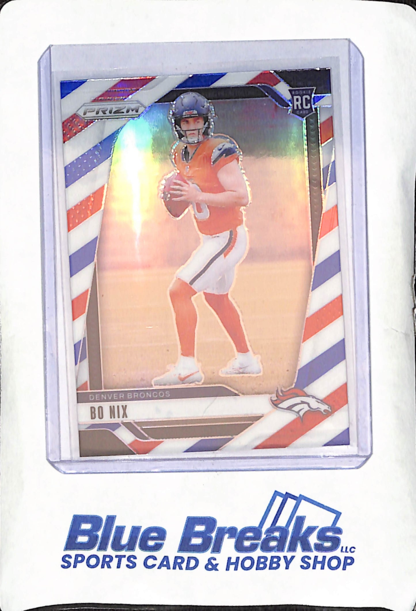 2024 Panini Prizm - Bo Nix - Red/White/Blue RC - Denver Broncos - Football - #309