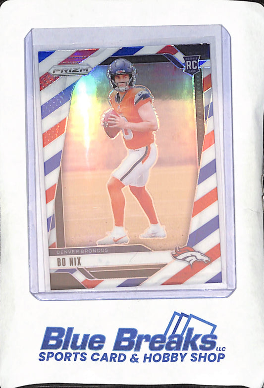 2024 Panini Prizm - Bo Nix - Red/White/Blue RC - Denver Broncos - Football - #309