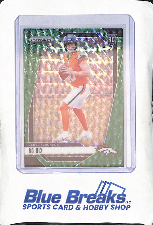 2024 Panini Prizm - Bo Nix - Green Wave RC - Denver Broncos - Football - #309