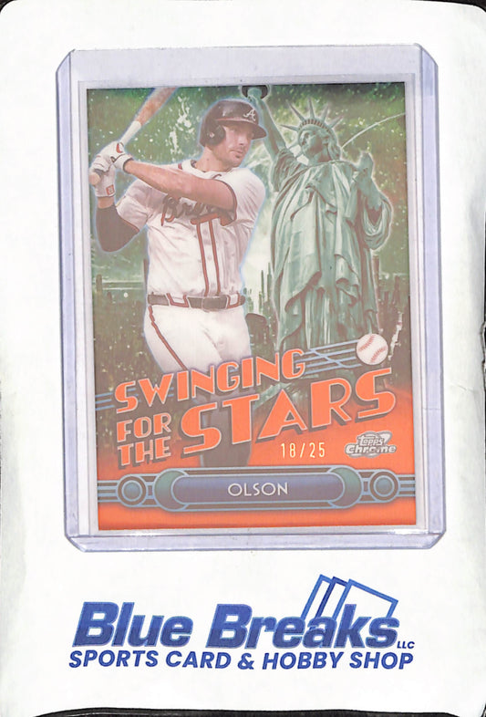 2025 Topps Chrome - Matt Olson - Swinging for the Stars Orange - 18/25 - Atlanta Braves - Baseball - #SS-16