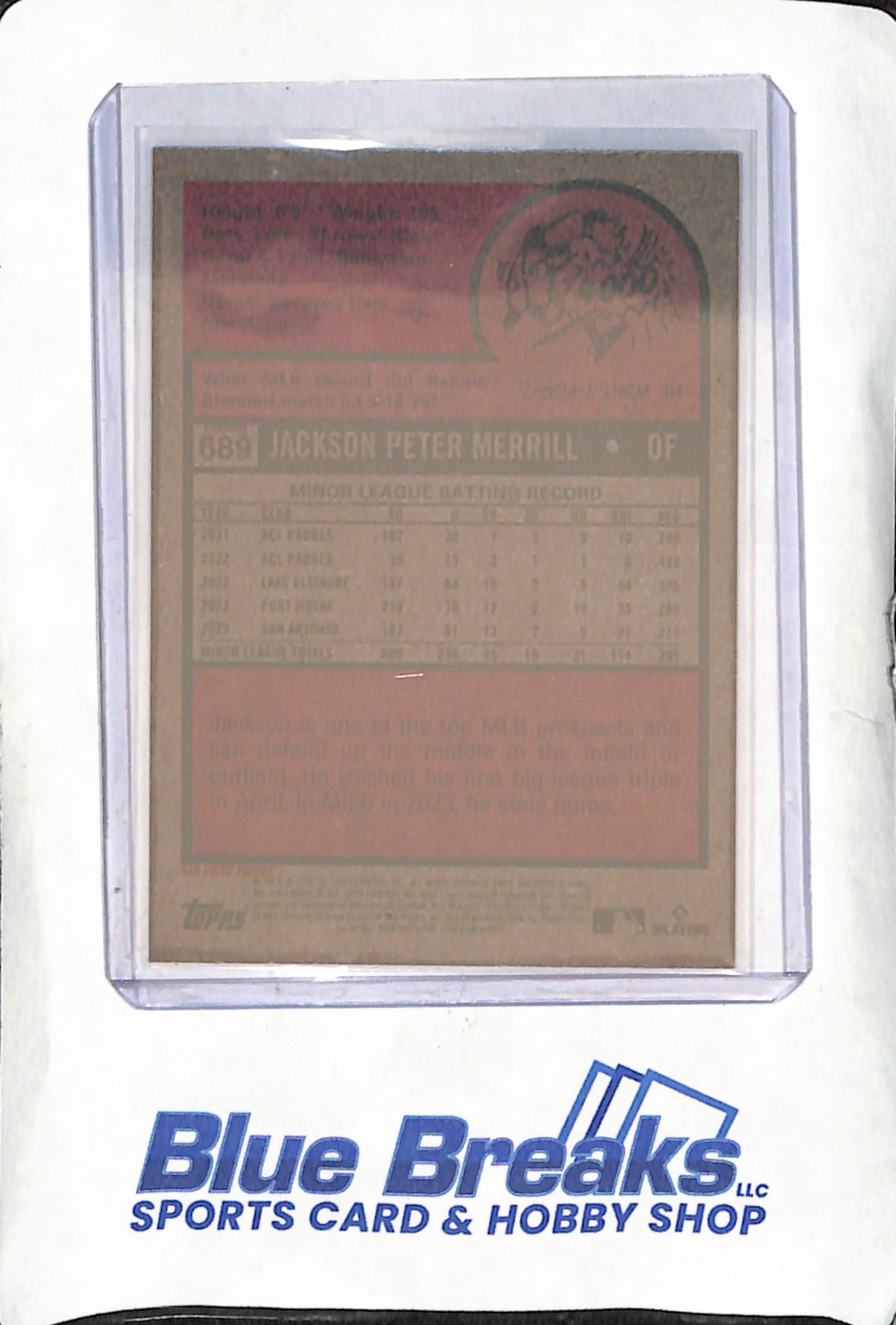 2024 Heritage - Jackson Merrill - No Signature Variation RC - San Diego Padres - Baseball - #689