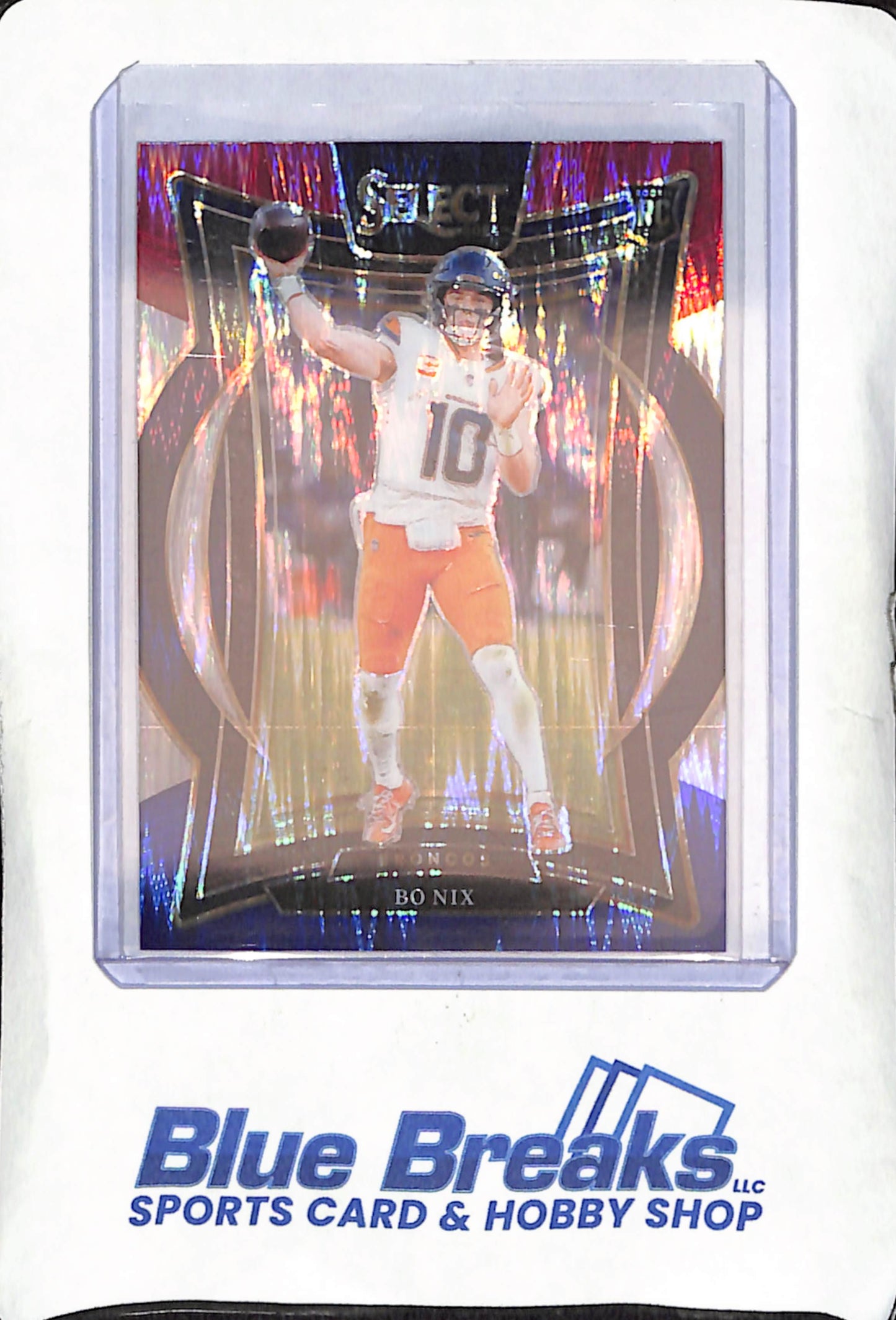 2024 Panini Select - Bo Nix - Red/White/Blue Concourse Shock RC - Denver Broncos - Football - #30
