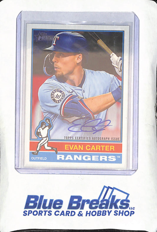 2025 Topps Heritage - Evan Carter - Autograph - Texas Rangers - Baseball - #ROA-EC
