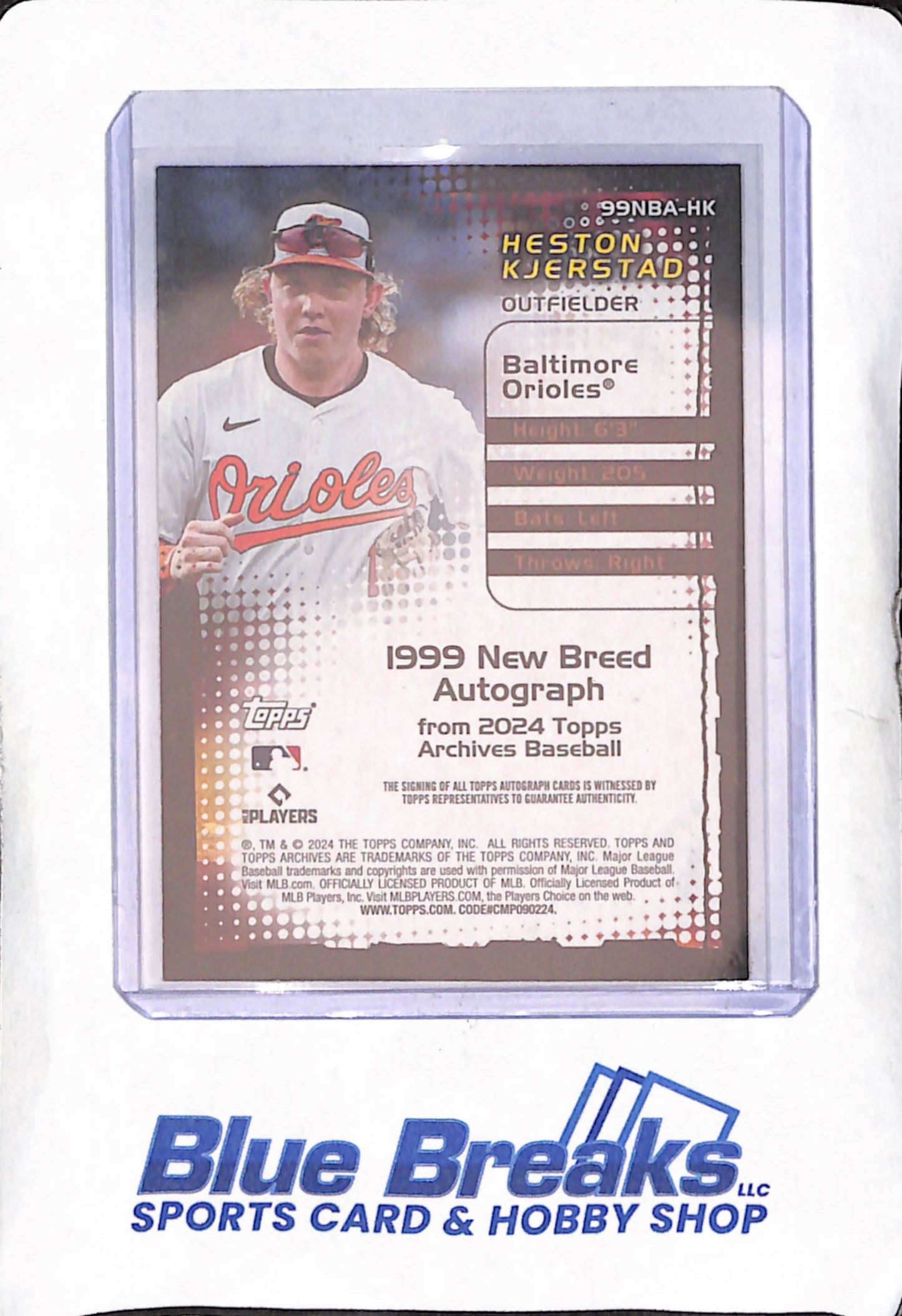 2024 Topps Archives - Heston Kjerstad - 1999 New Breed Autograph -RC - Baltimore Orioles - Baseball - #99NBA-HK