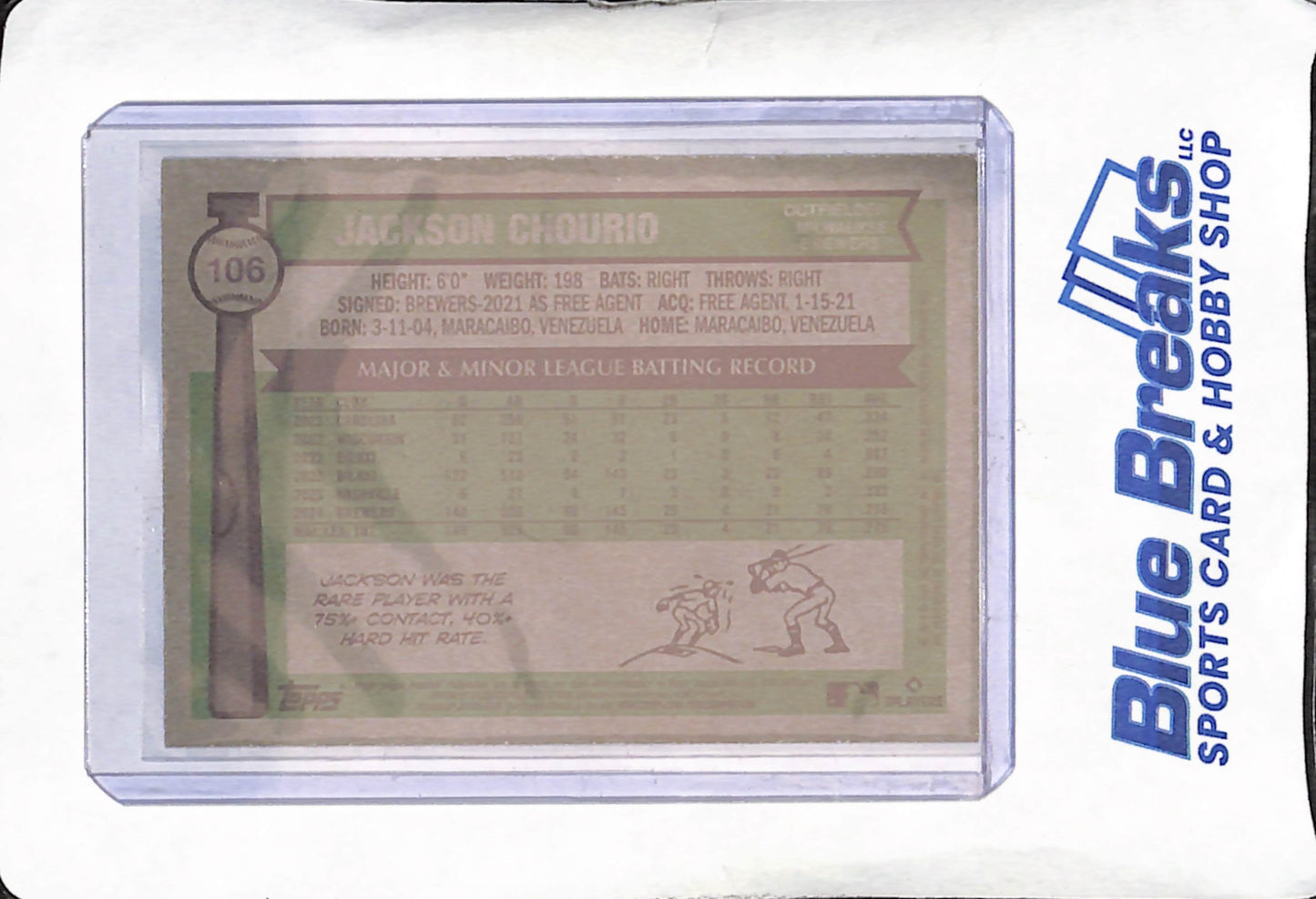 2025 Topps Heritage - Jackson Chourio - Cartoon Variation - Milwaukee Brewers - Baseball - #106