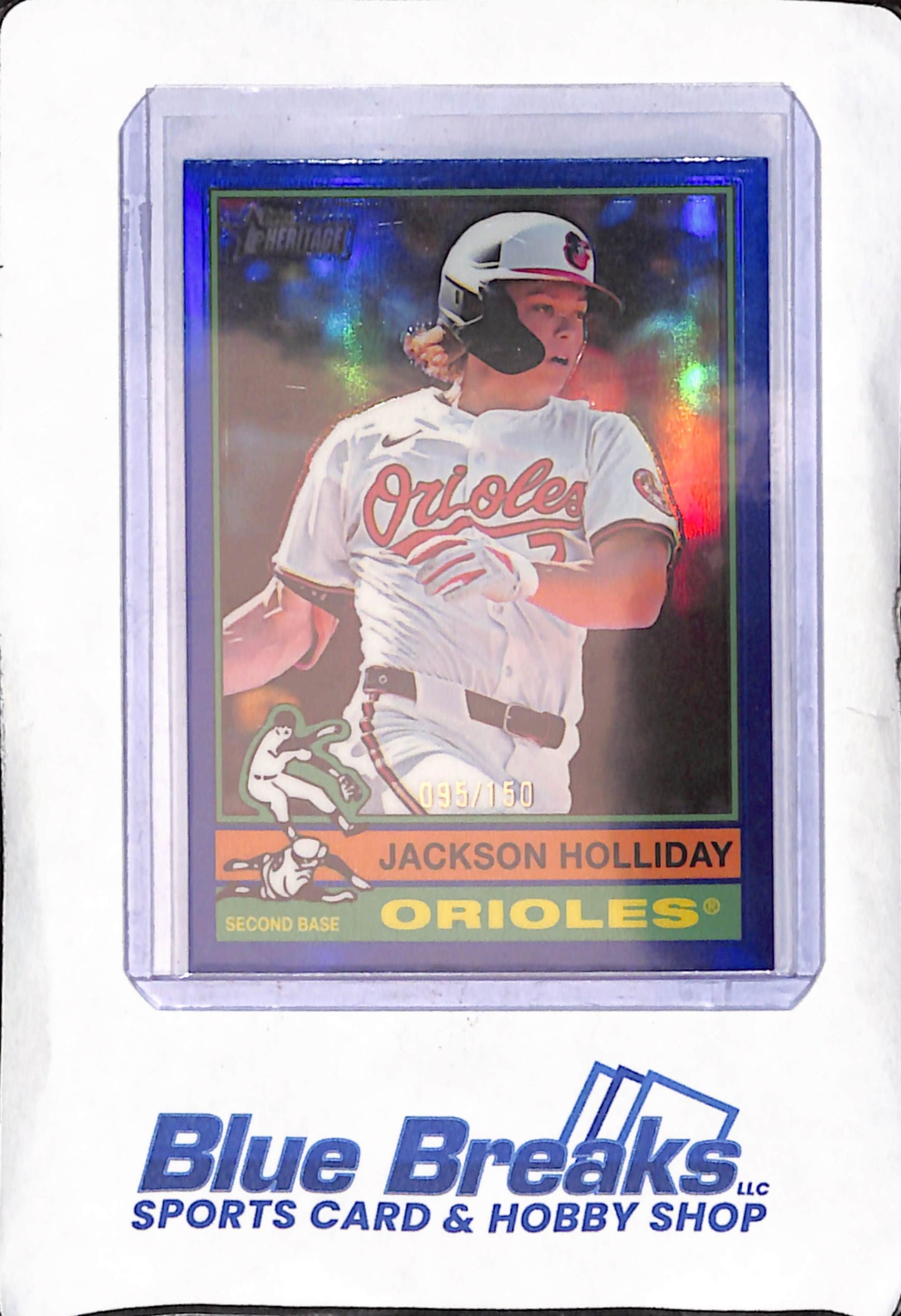 2025 Topps Heritage - Jackson Holliday - Blue - 95/150 - Baltimore Orioles - Baseball - #329